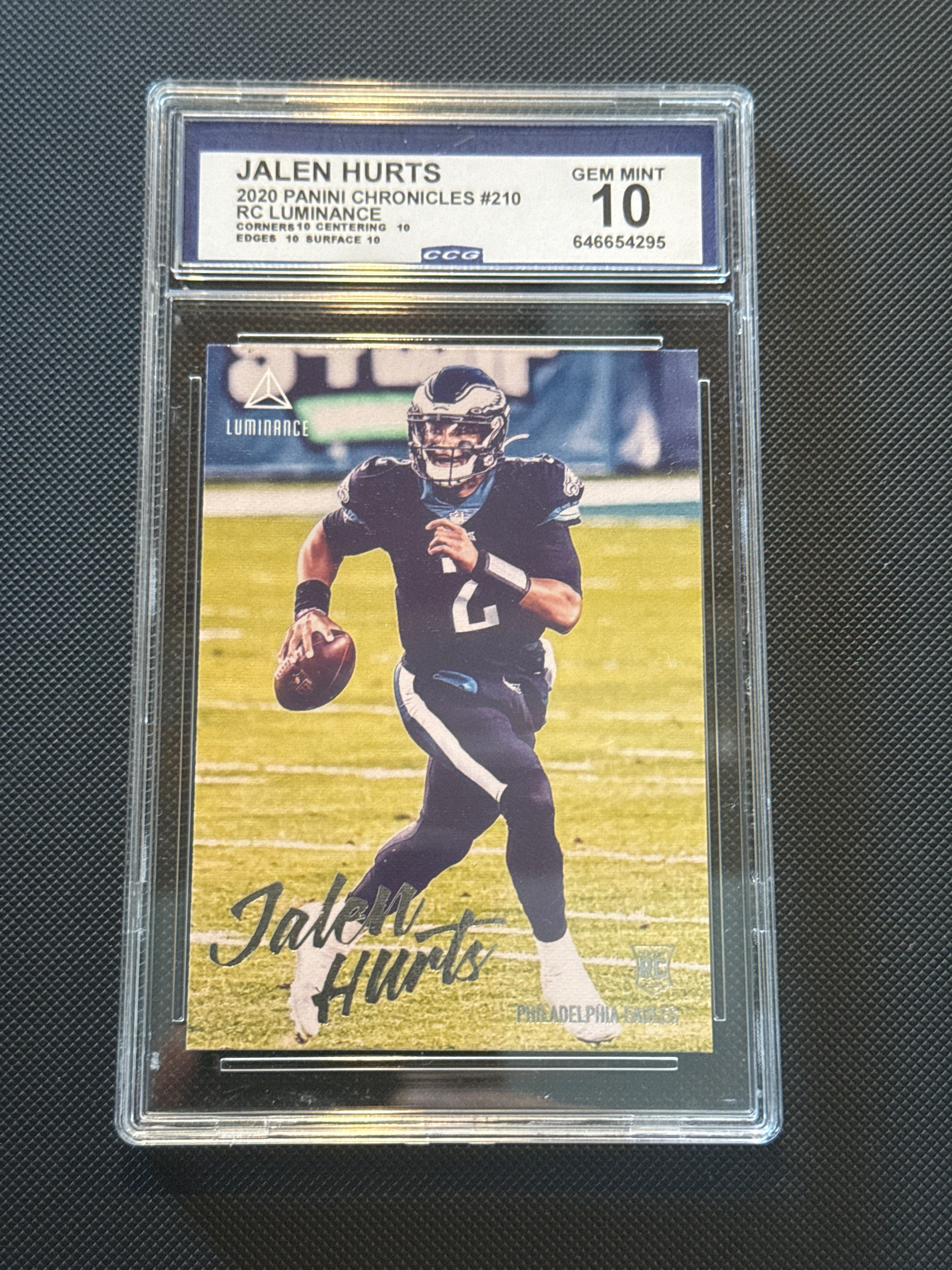 Jalen Hurts 2020 Panini Chronicles #210 RC Luminance
