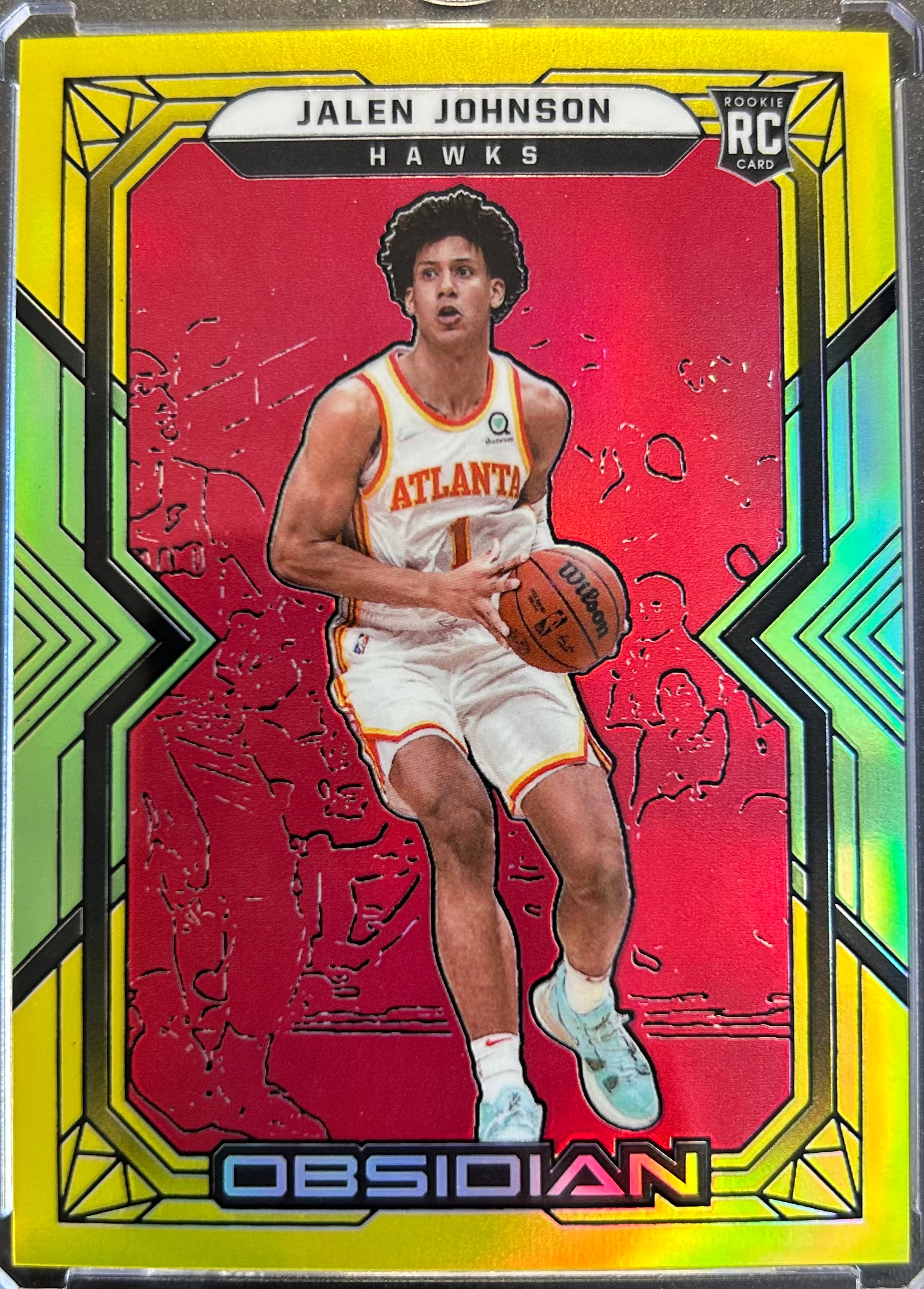 Jalen Johnson 2021-22 Panini Obsidian #186 Holo 87/99 Rookie Card