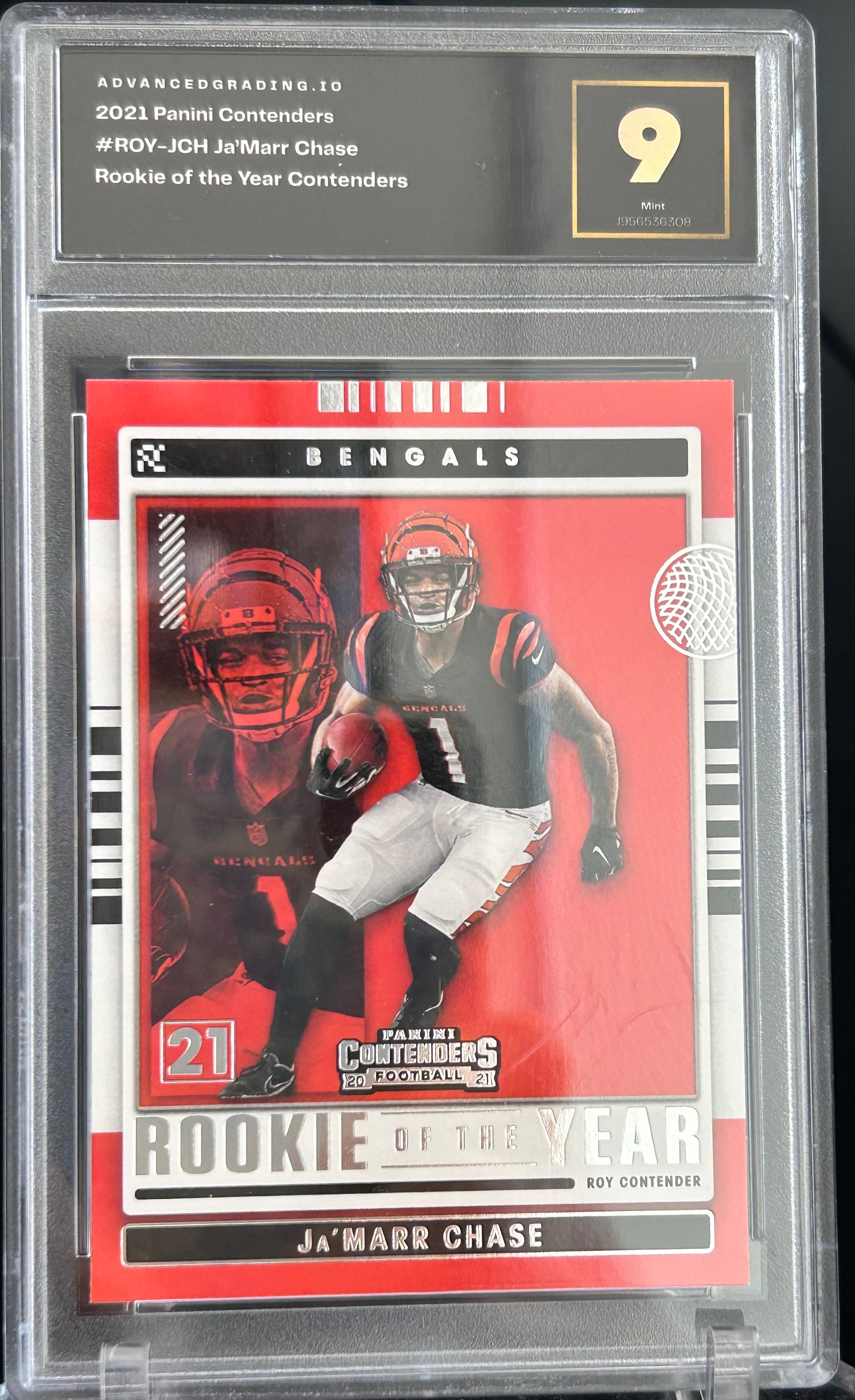 Ja'Marr Chase 2021 Panini Contenders #ROY-JCH Rookie of the Year Mint 9
