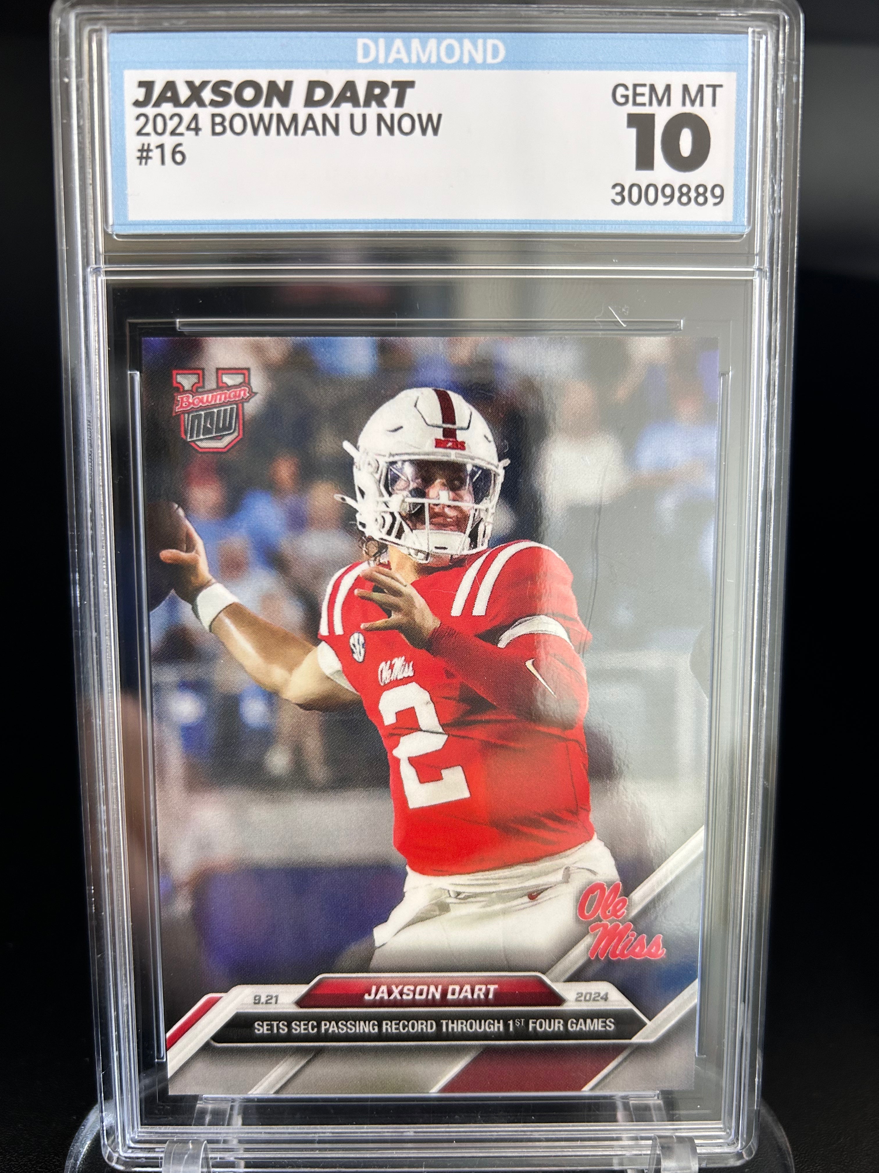 Jaxson Dart 2024 Bowman U Now #16 Gem Mint 10