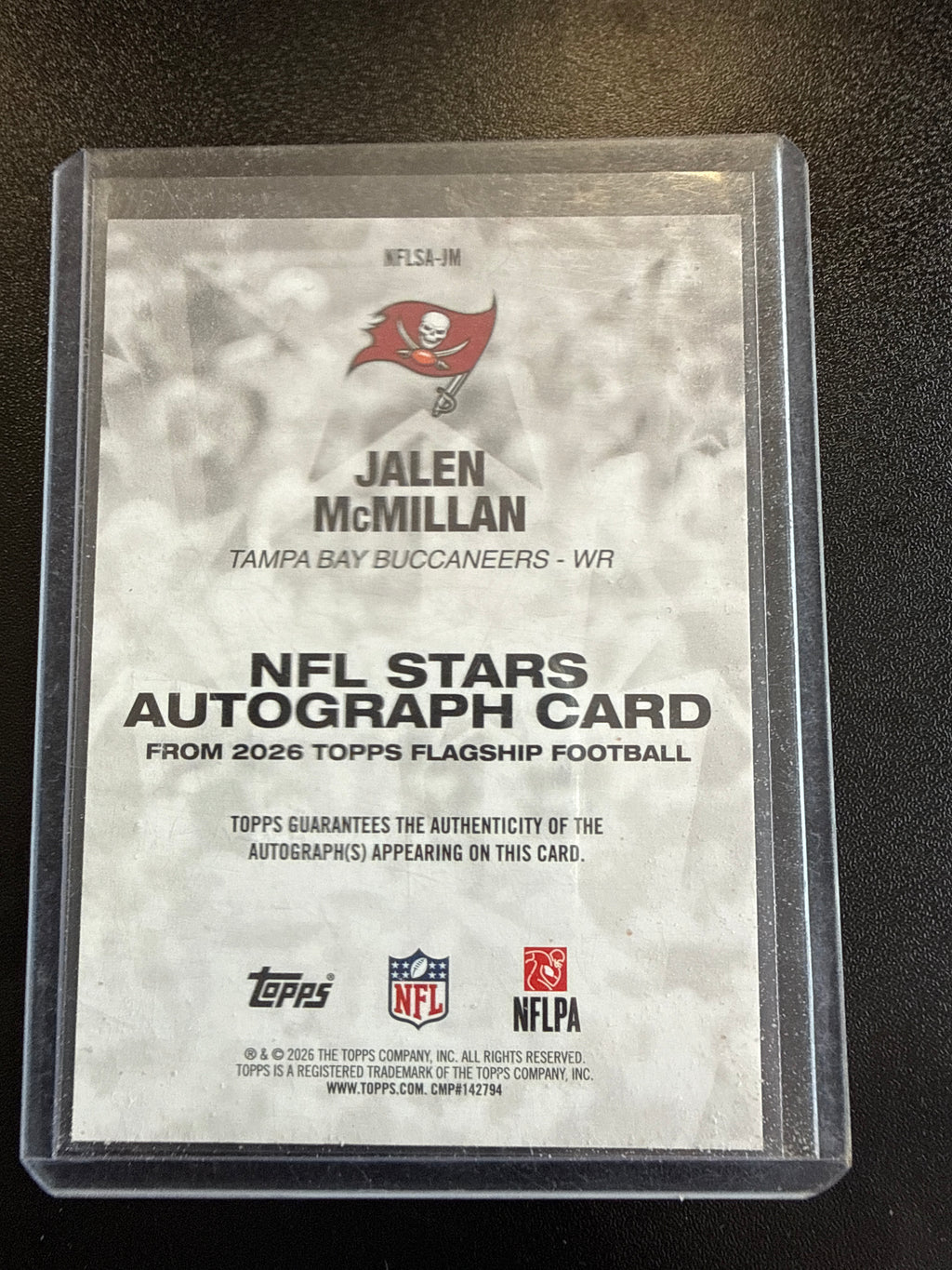 2026 Topps NFL Stars Autograph #NFLSA-JM Jalen McMillan Auto Tampa Bay Buccaneers back