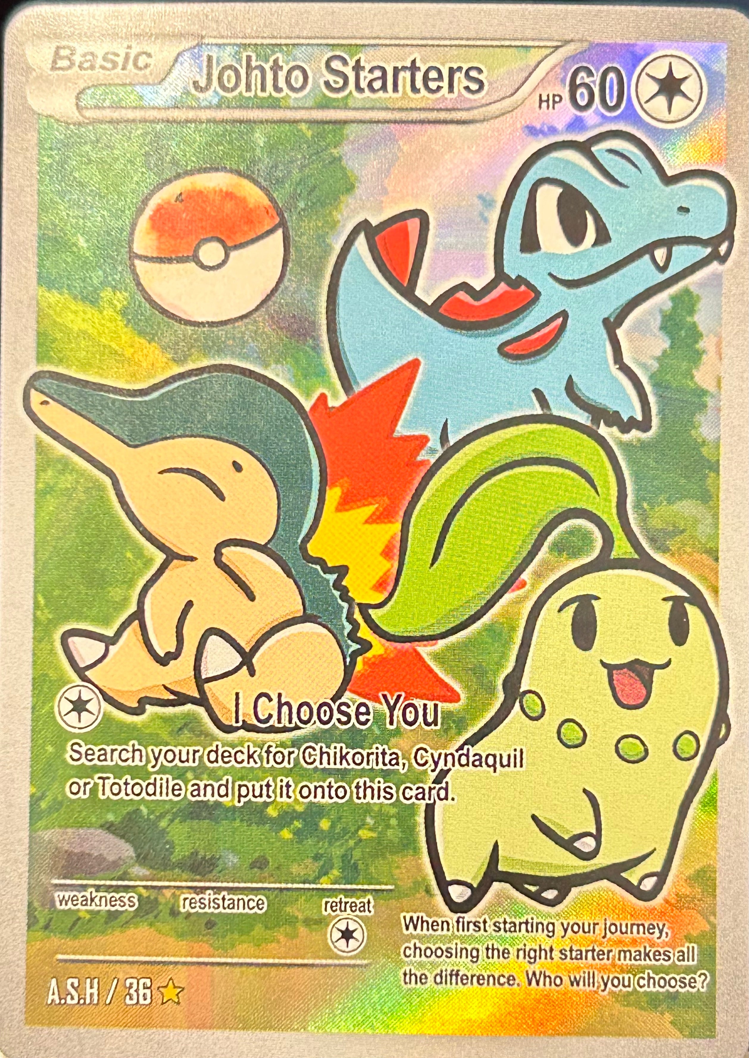 Johto Starters Pokémon After Skool Hobby Custom Card ASH/36