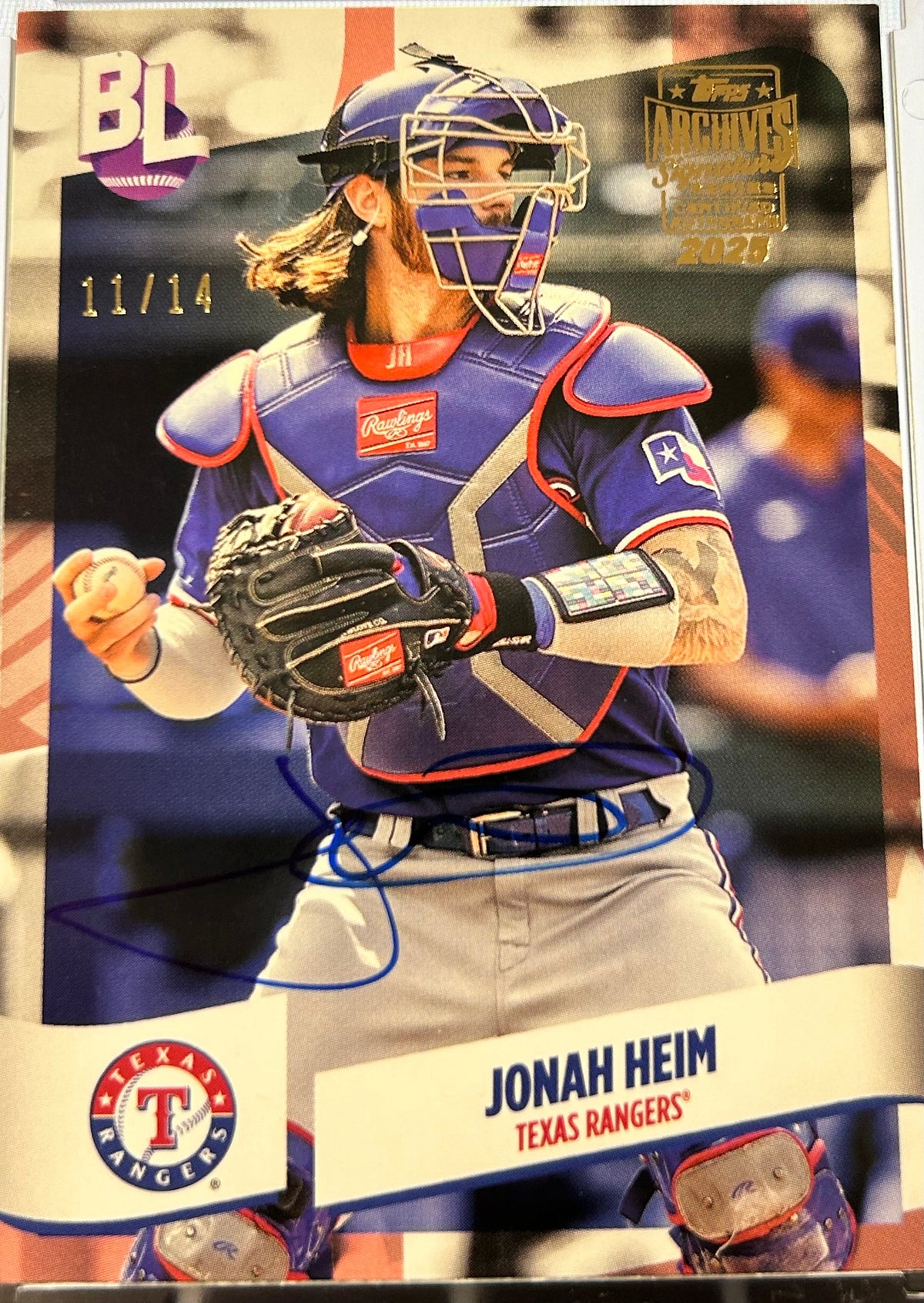 Jonah Heim 2024 Topps Archives Signature Series #127 Certified Autograph 11/14