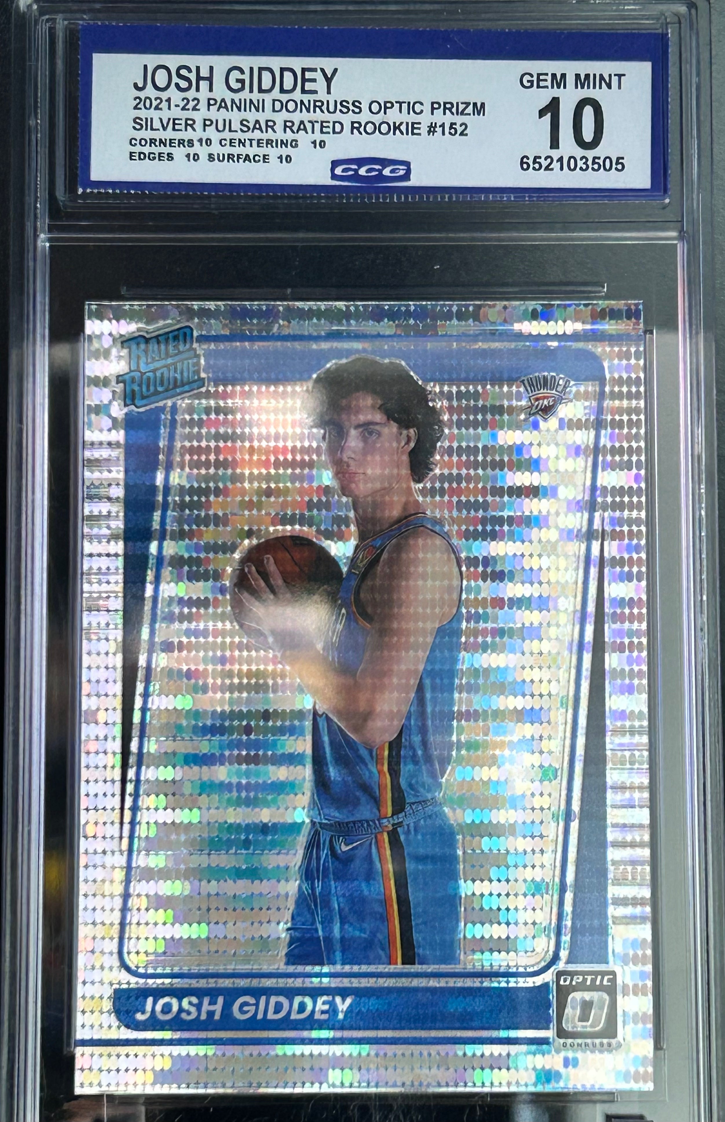 Josh Giddey 2021-22 Panini Donruss Optic Prizm Silver Pulsare Rated Rookie #152