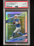 Justin Herbert 2021 Donruss Optic #47 Holo PSA 10