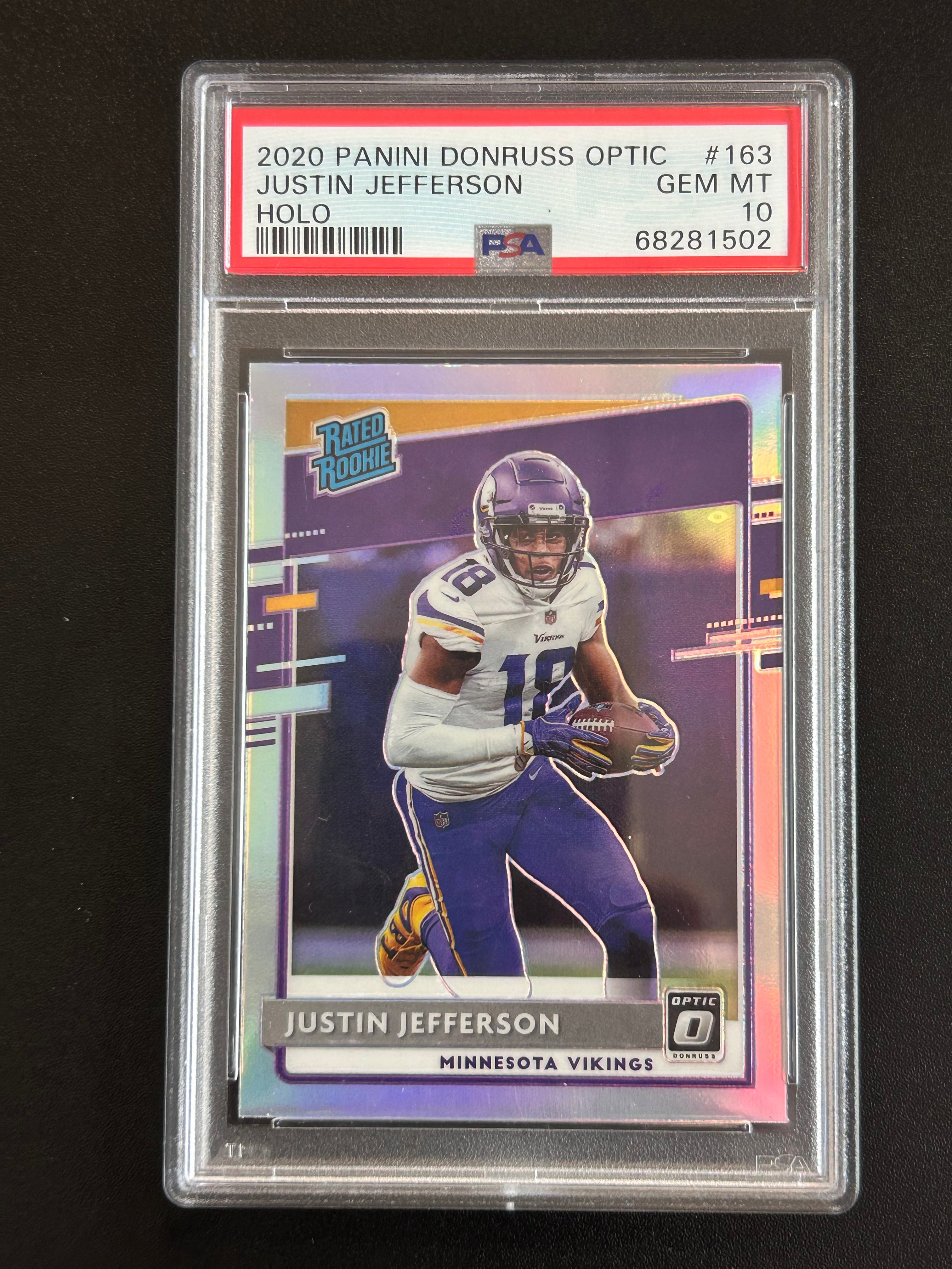 Justin Jefferson 2020 Panini Donruss Optic #163 Holo PSA 10