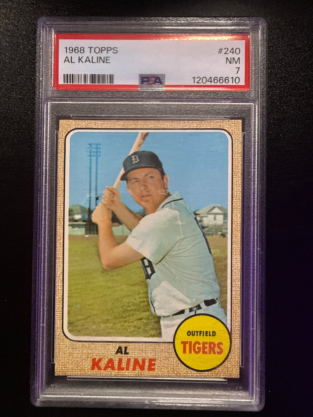 1968 Topps #240 Al Kaline Detroit Tigers PSA 7 front