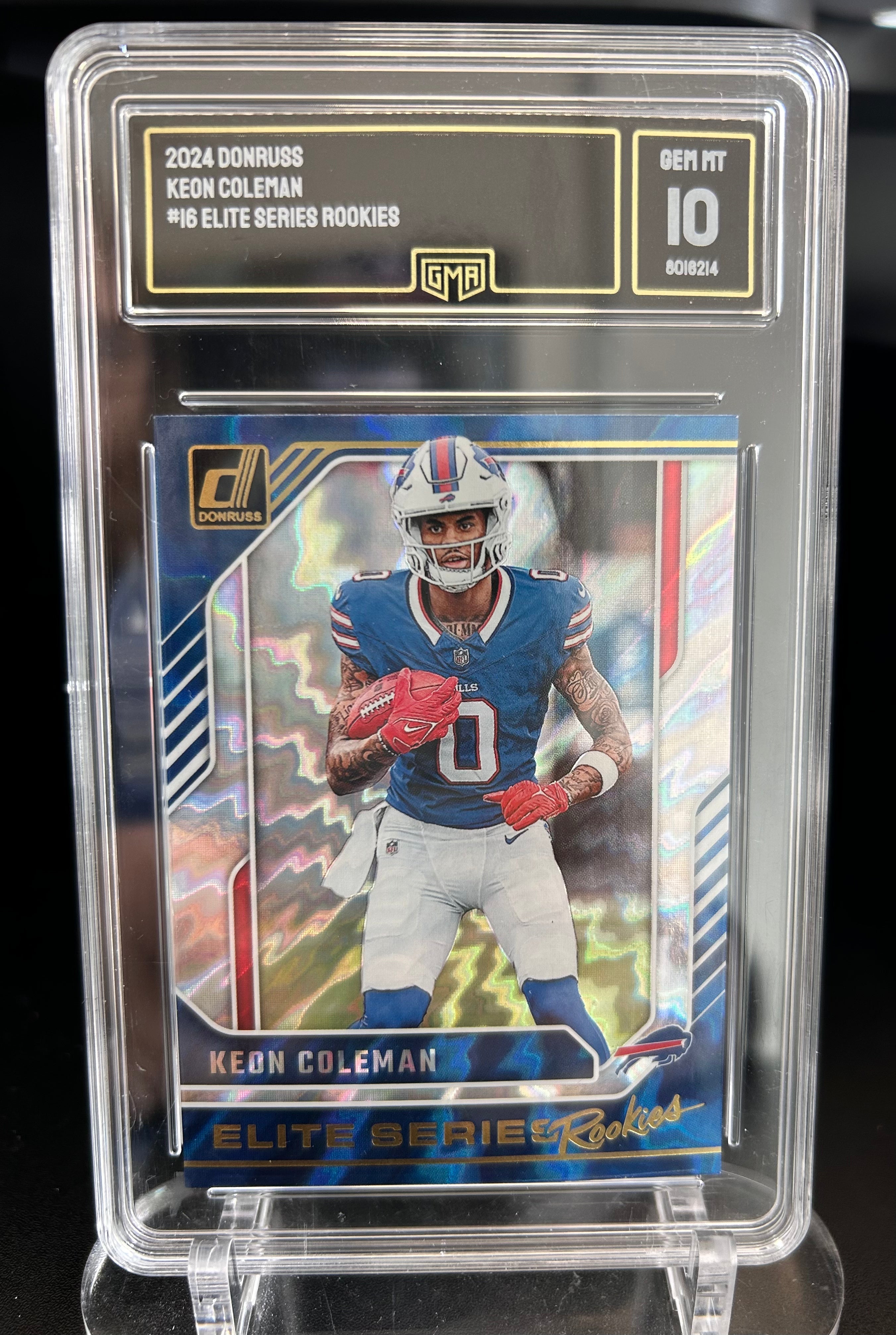 Keon Coleman 2024 Donruss #16 Elite Series Rookies Shockwave Holo Gem Mint 10