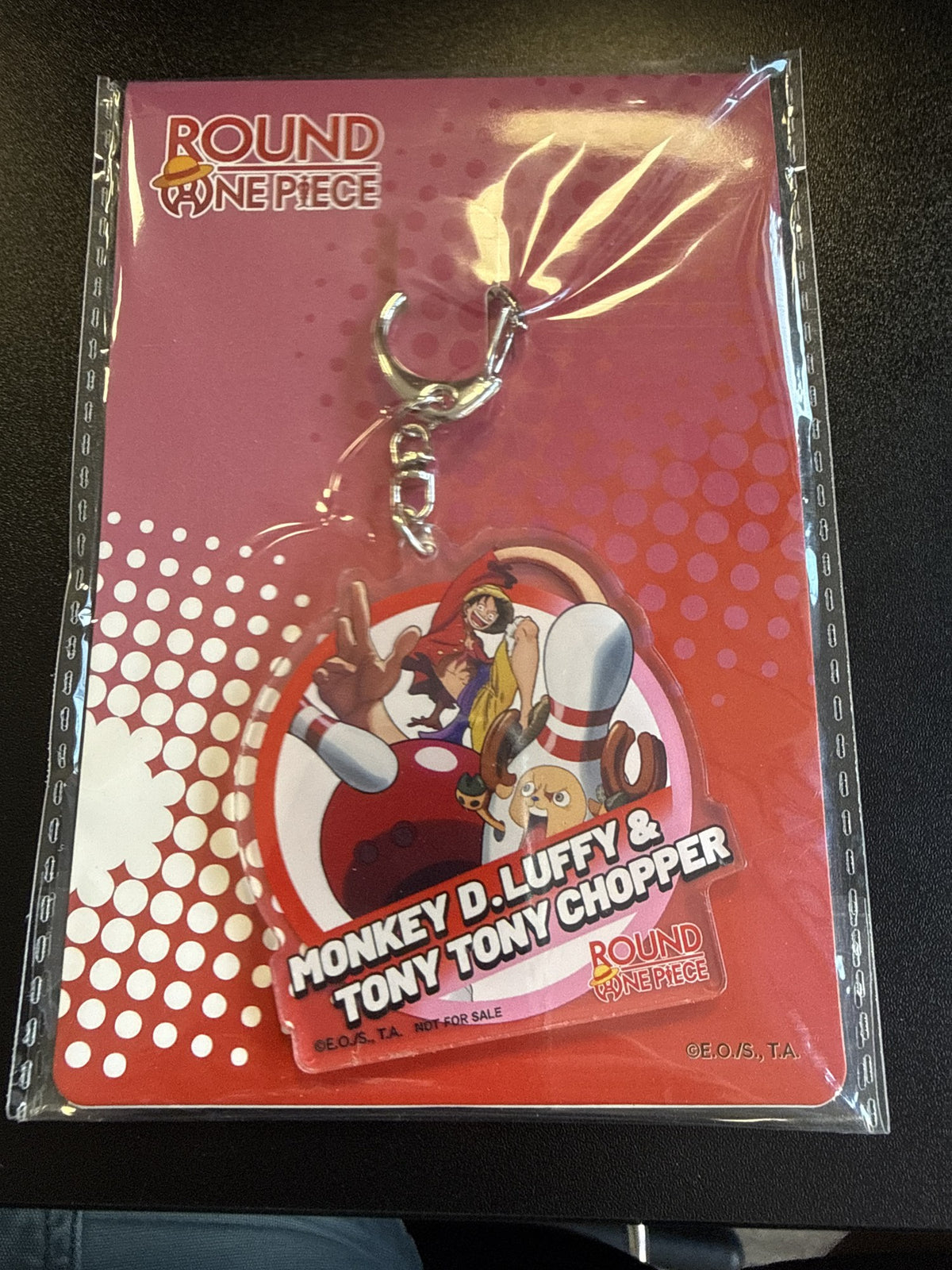 One Piece Round1 Monkey D. Luffy & Tony Tony Chopper & Brook Acrylic Keychain (Promo, Sealed)