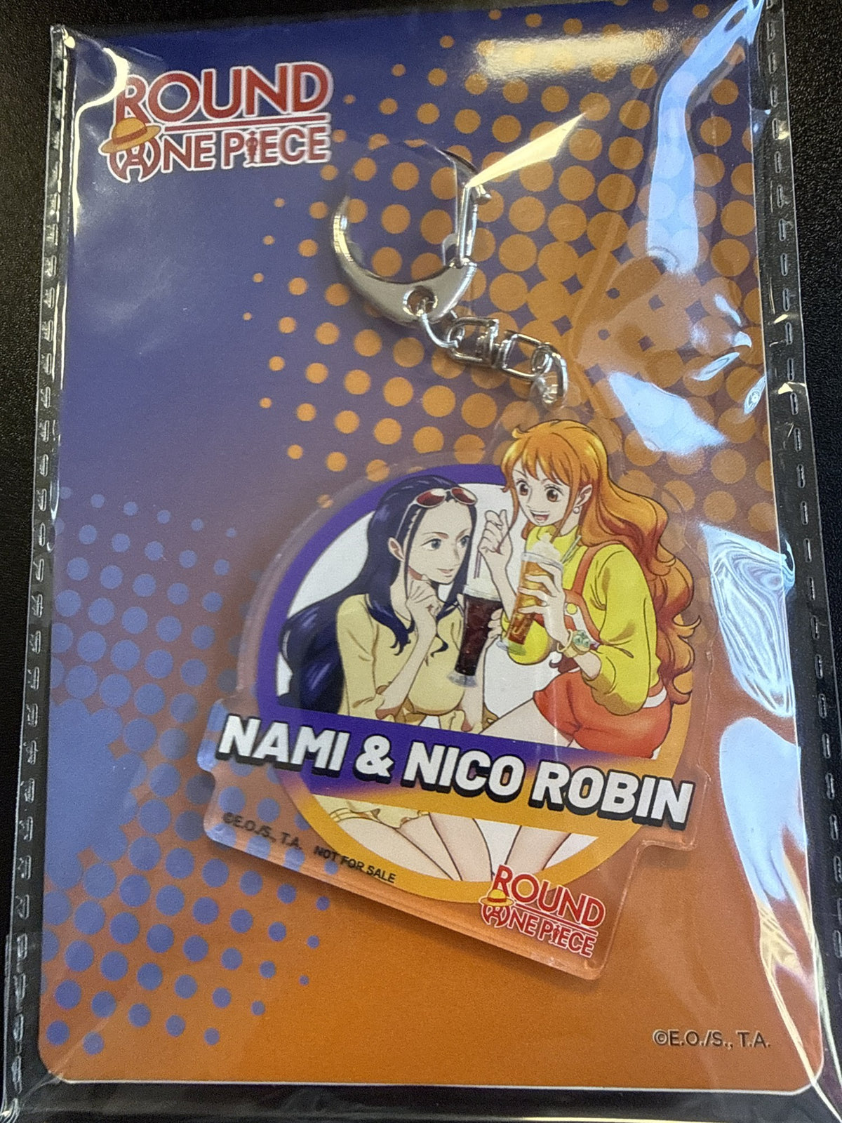 One Piece Round1 Nami & Nico Robin Acrylic Keychain (Promo, Sealed)