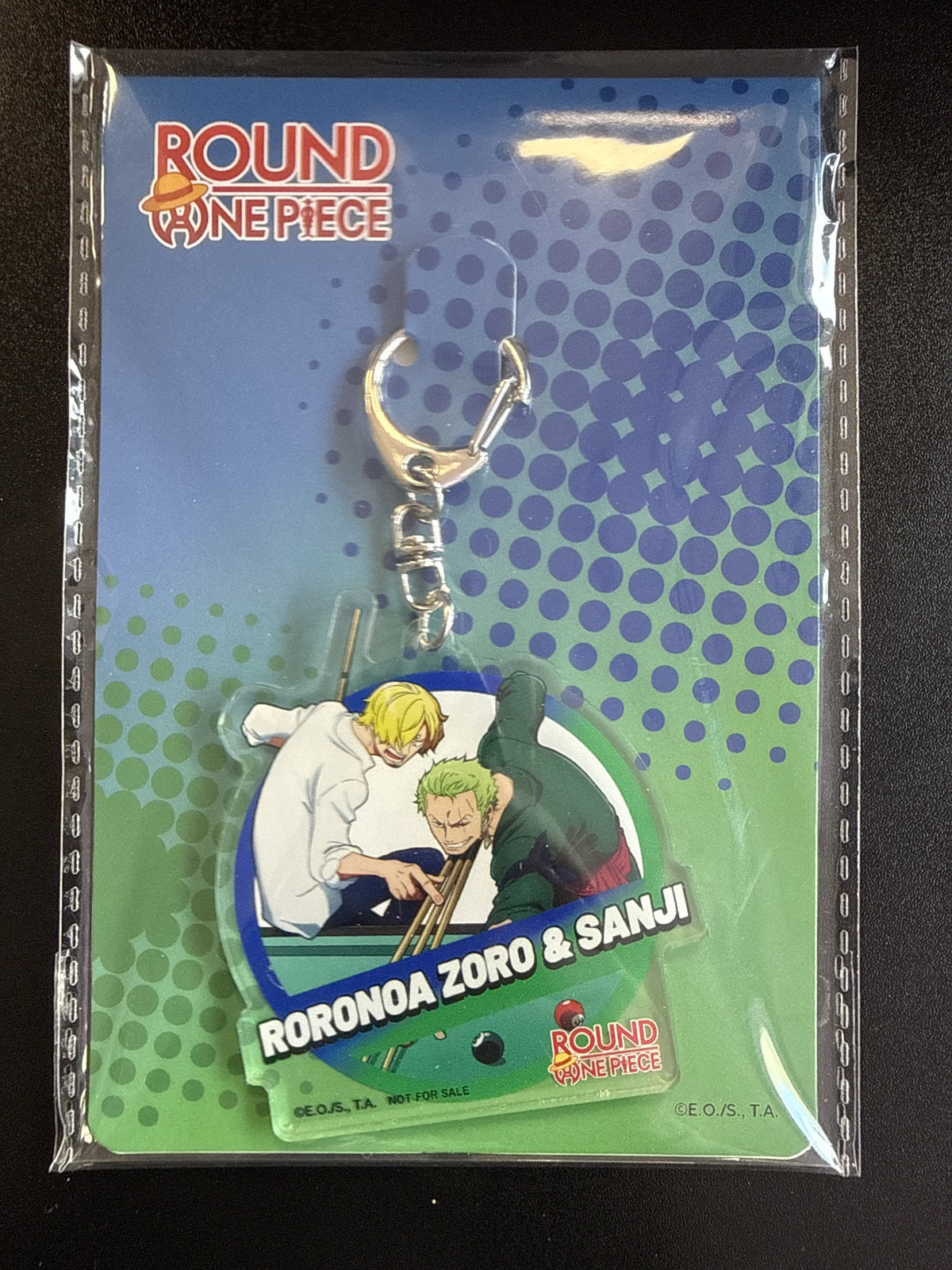 One Piece Round1 Roronoa Zoro & Sanji Billiards Acrylic Keychain (Promo, Sealed)