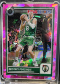 Kristaps Porzingis 2023-24 Panini Premium Stock #2 Pink Holo Cracked Ice 10/35