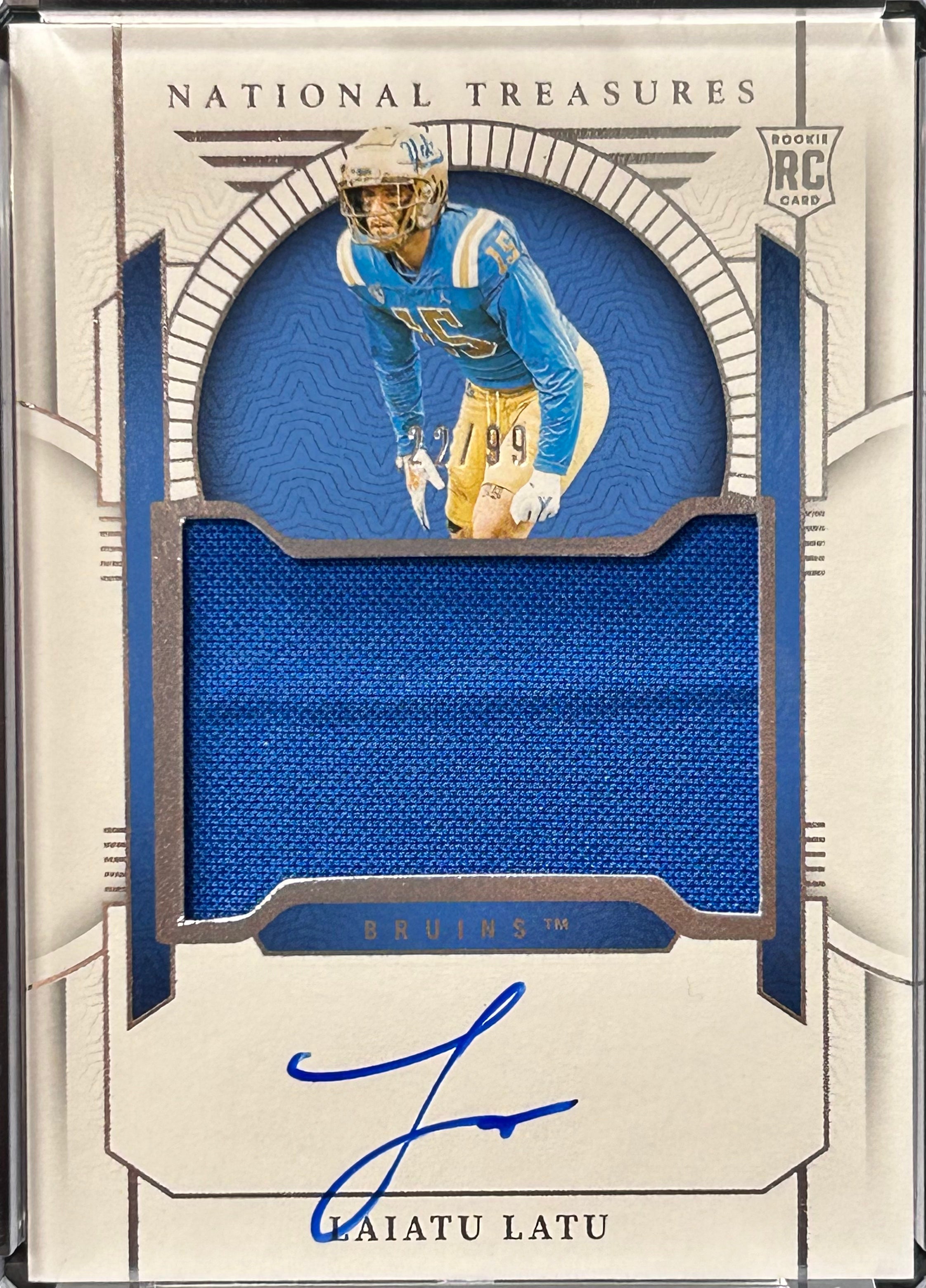 Laiatu Latu 2024 Panini-National Treasures Collegiate #69 Relic Auto Rookie 22/99