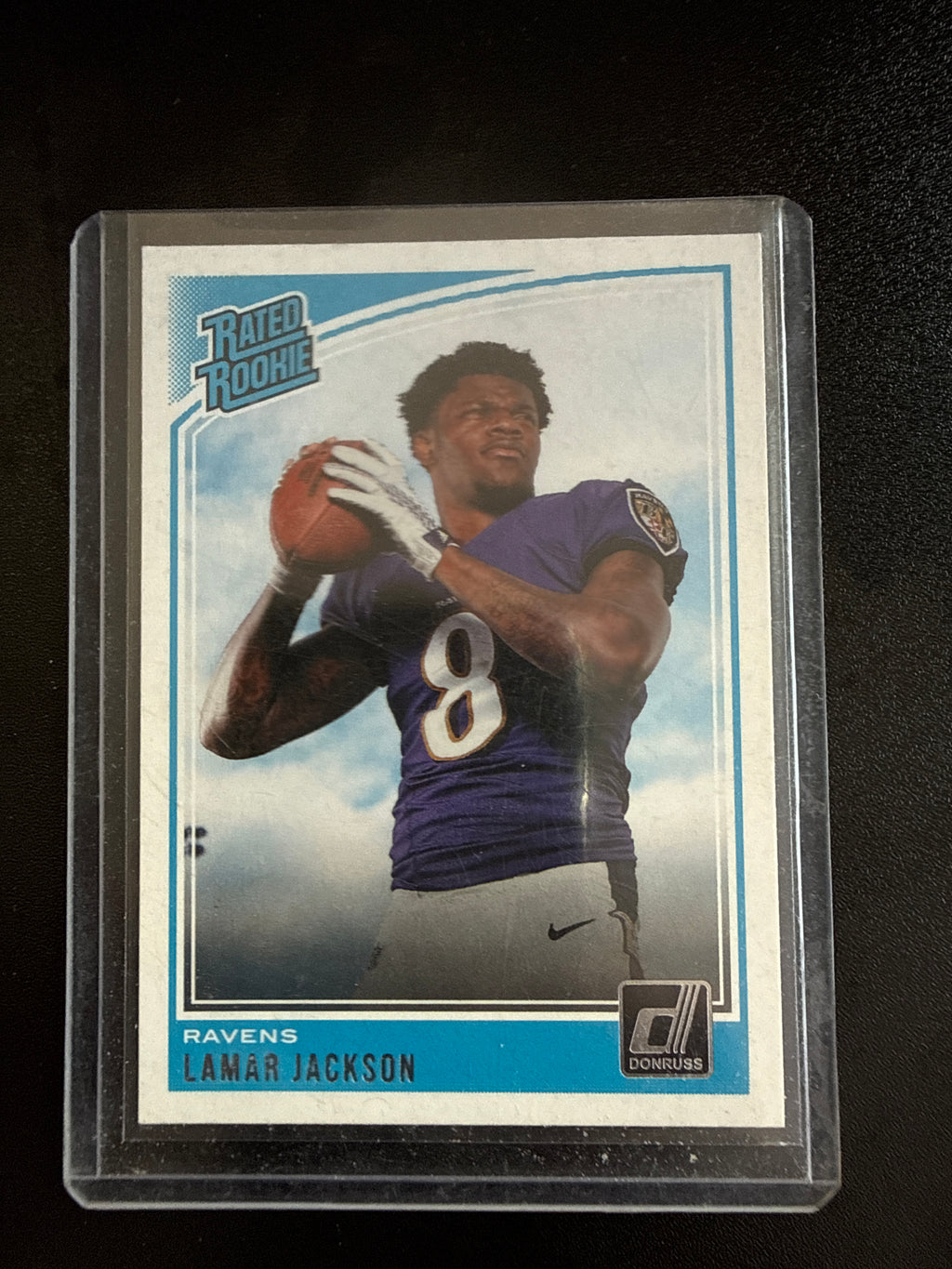 2018 Donruss #317 Lamar Jackson Rated Rookie RC Baltimore Ravens front