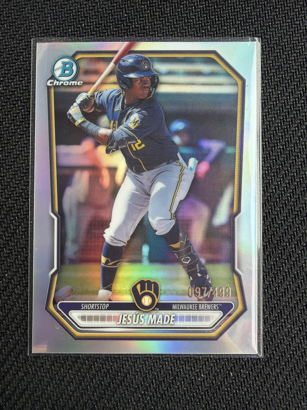 2026 Bowman Chrome Jesus Made Sky Blue Refractor #097/499 front