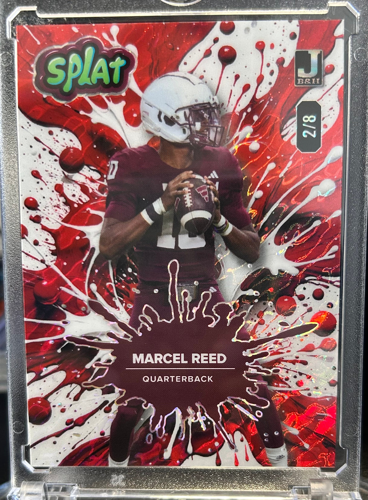 Marcel Reed 2025 Wild Card #SBRED02-MR Splat Red holo 2/8