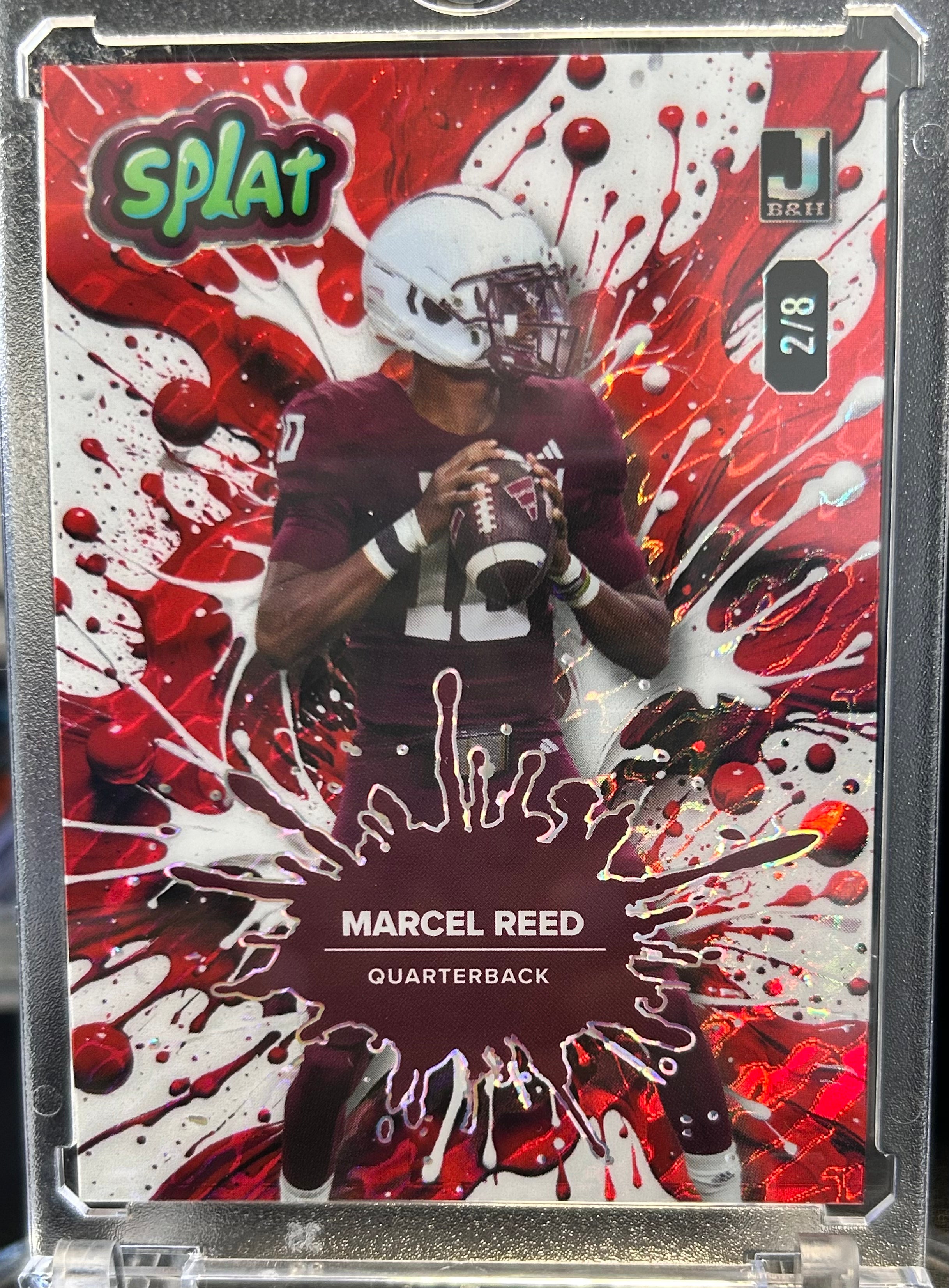 Marcel Reed 2025 Wild Card #SBRED02-MR Splat Red holo 2/8