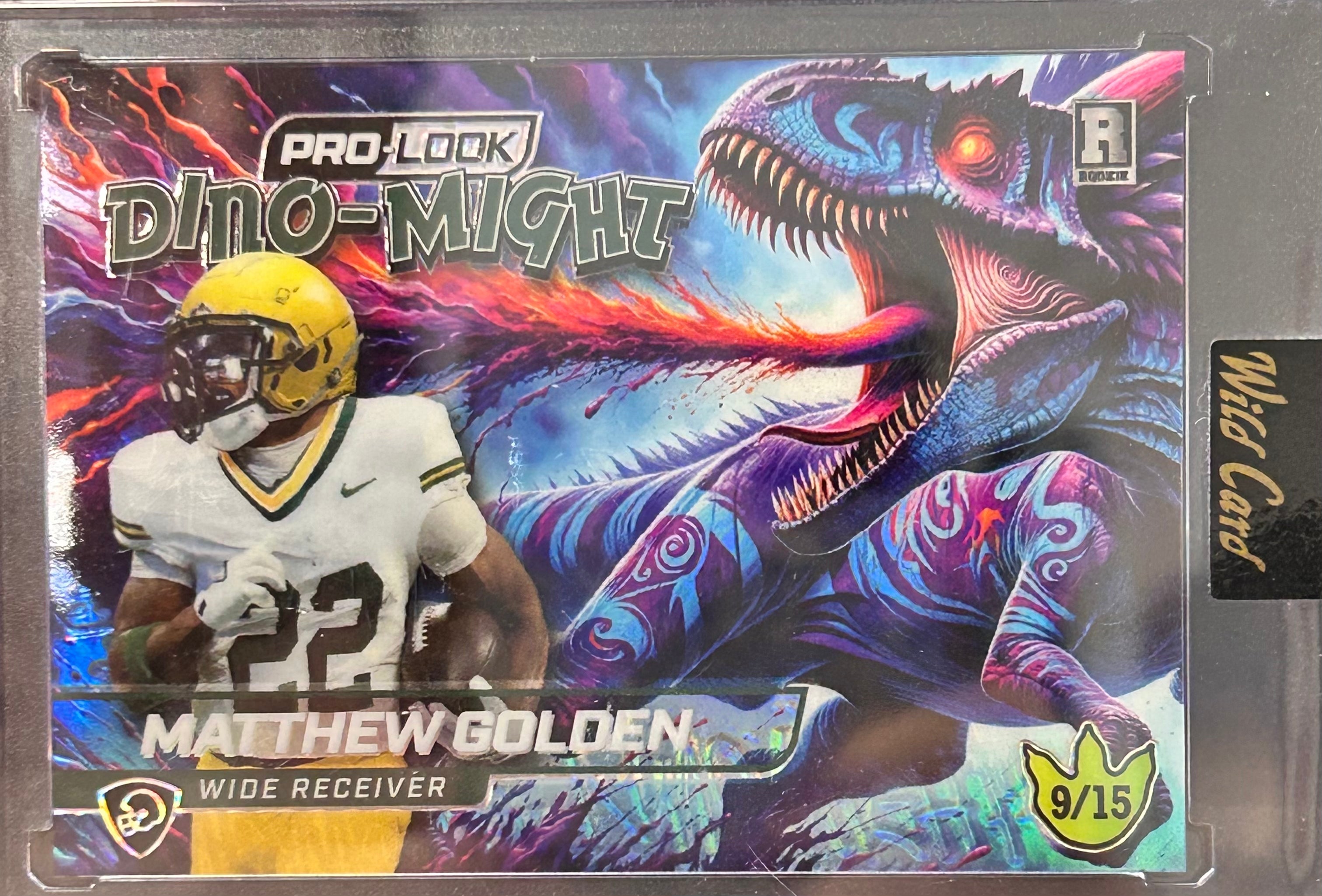Matthew Golden 2025 Wild Card Alumination Dino-Might Rookie Holo 9/15