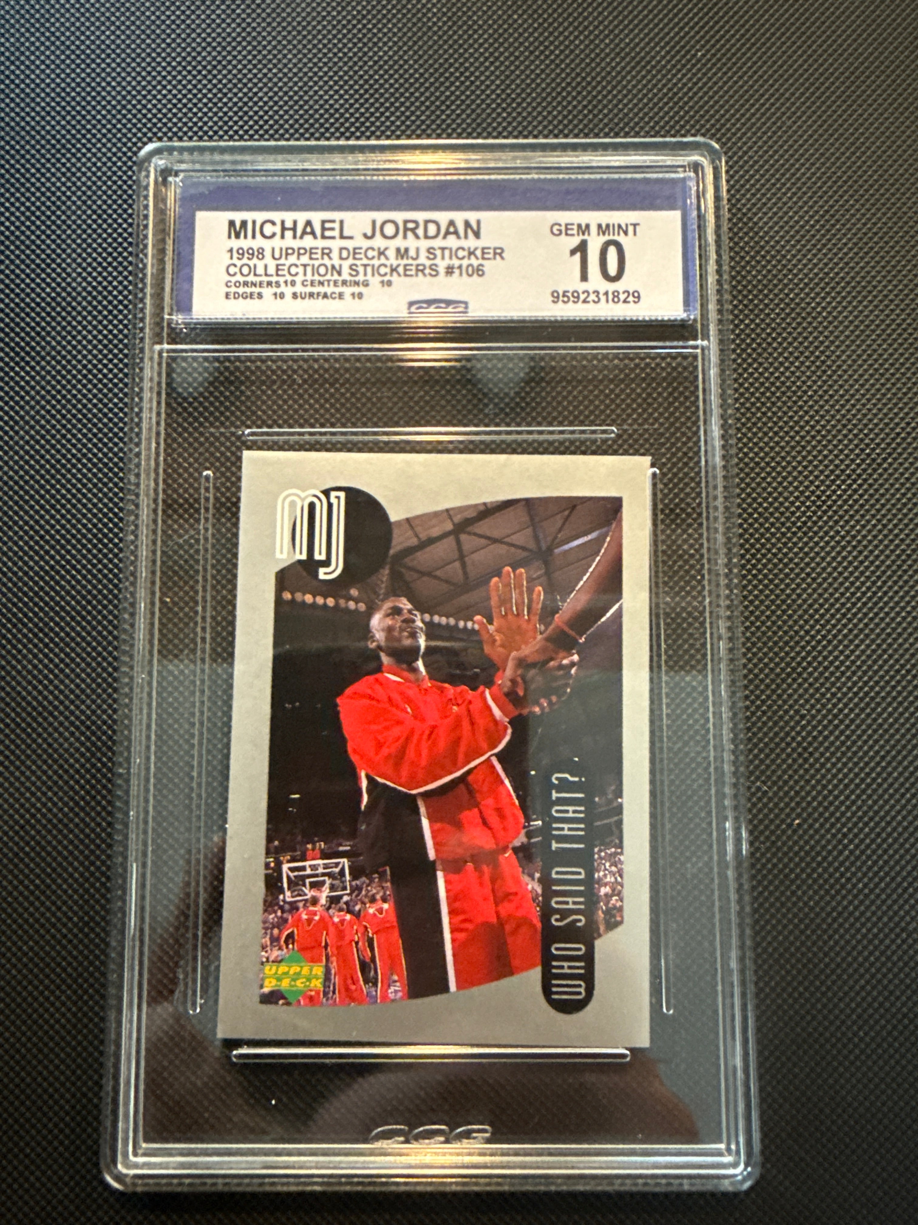 Michael Jordan MJ Sticker 1998 Upper Deck #106