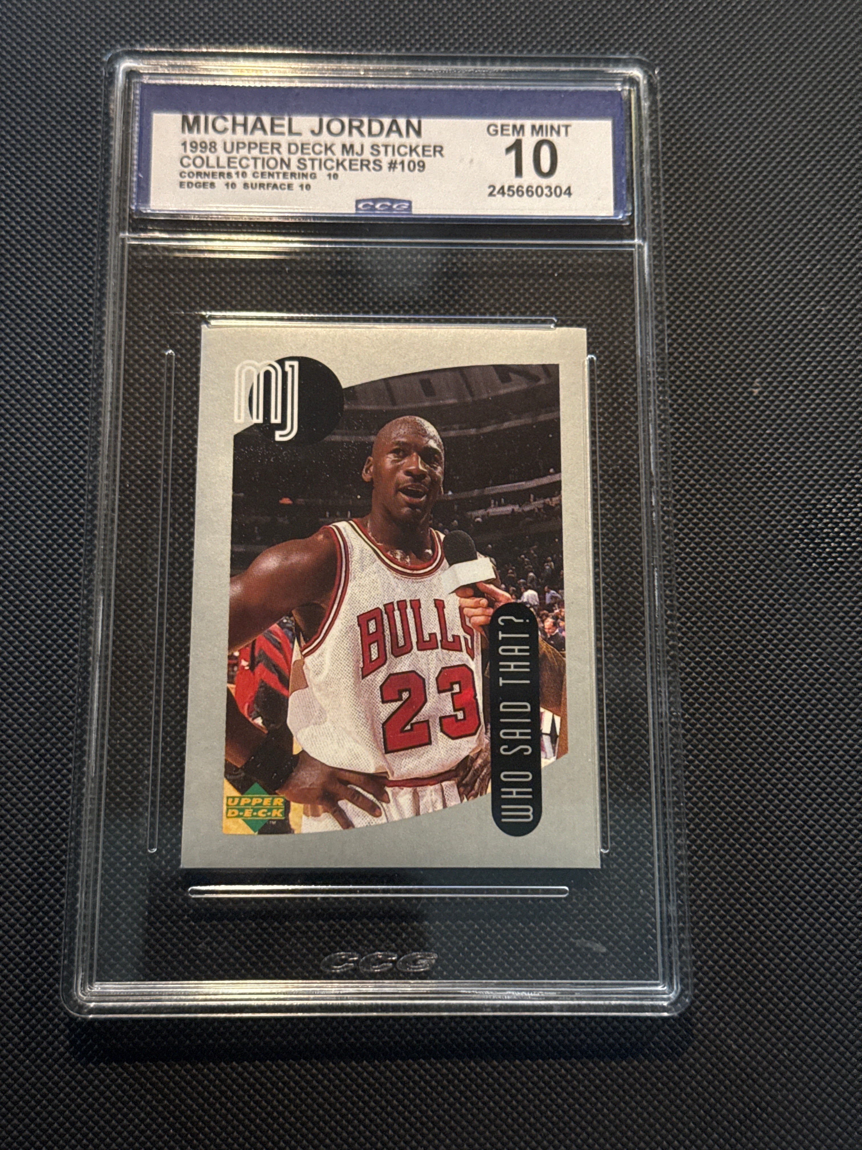 Michael Jordan Sticker #109 1998 Upper Deck Sticker Collection