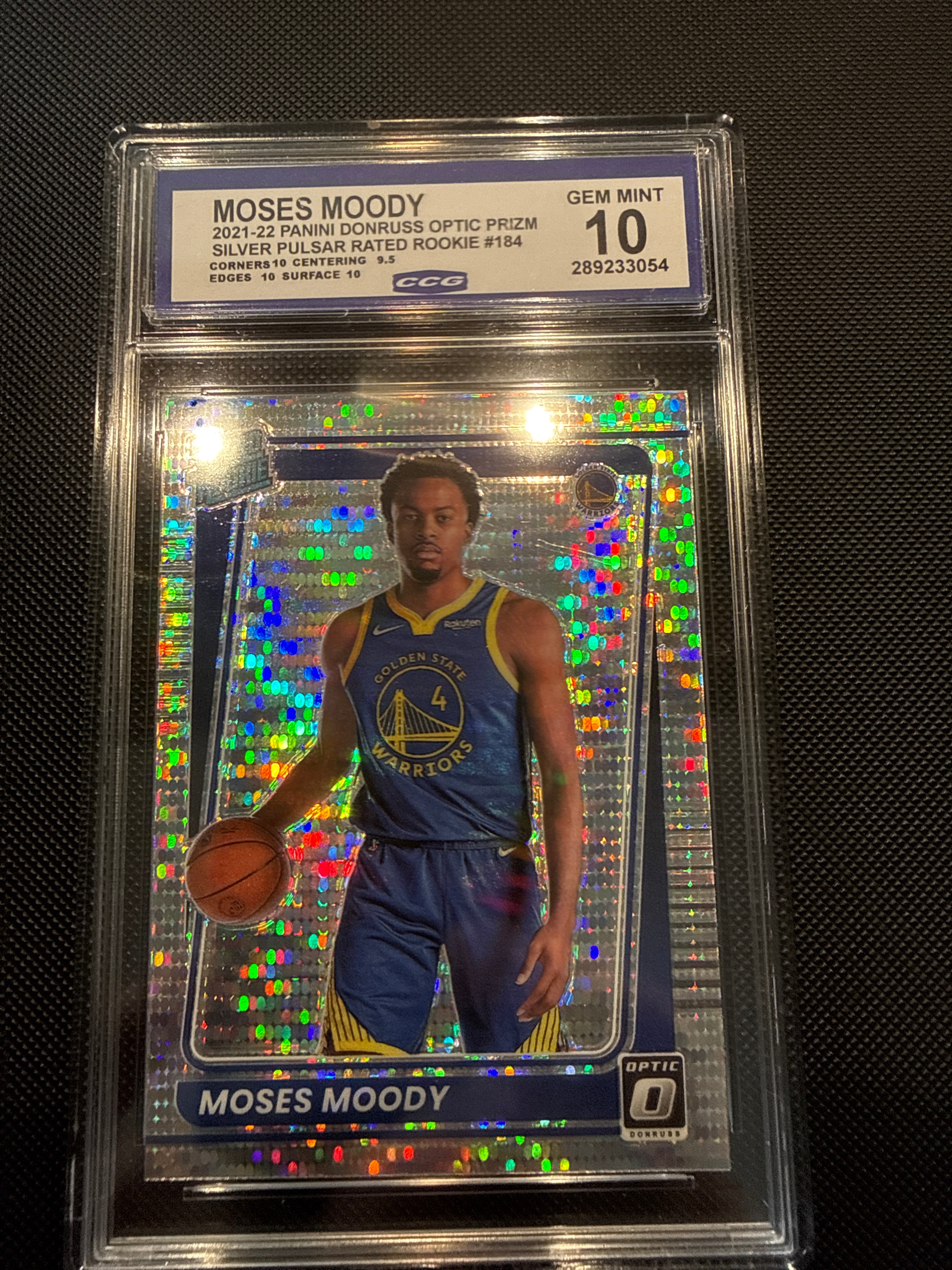 Moses Moody 2021-22 Panini Donruss Optic Prizm Silver Pulsar Rated Rookie #184