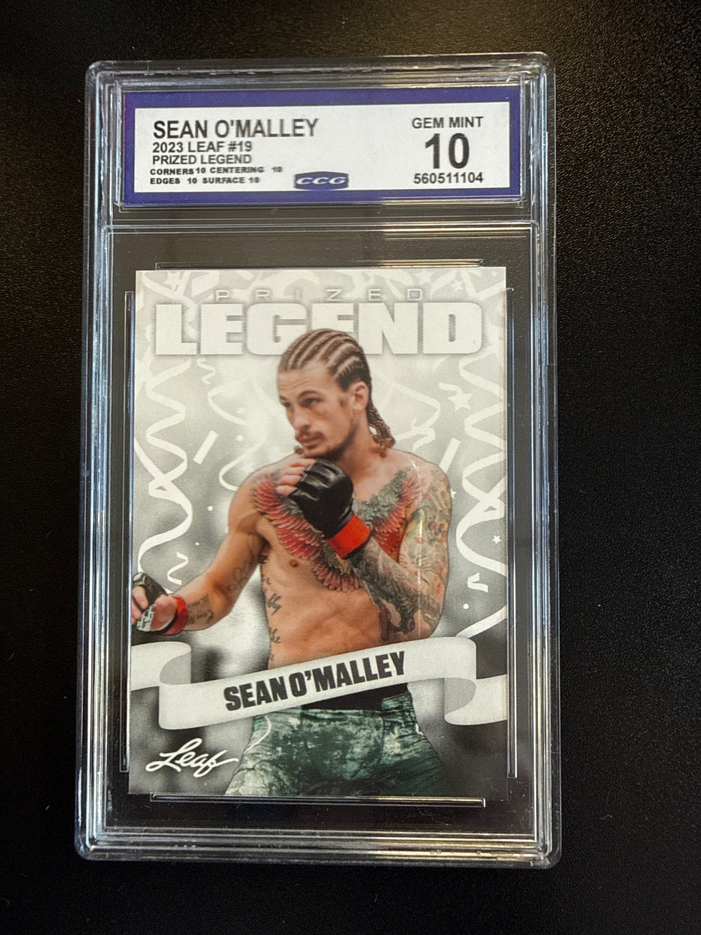 2023 Leaf Prized Legend #19 Sean O'Malley CCG 10 front