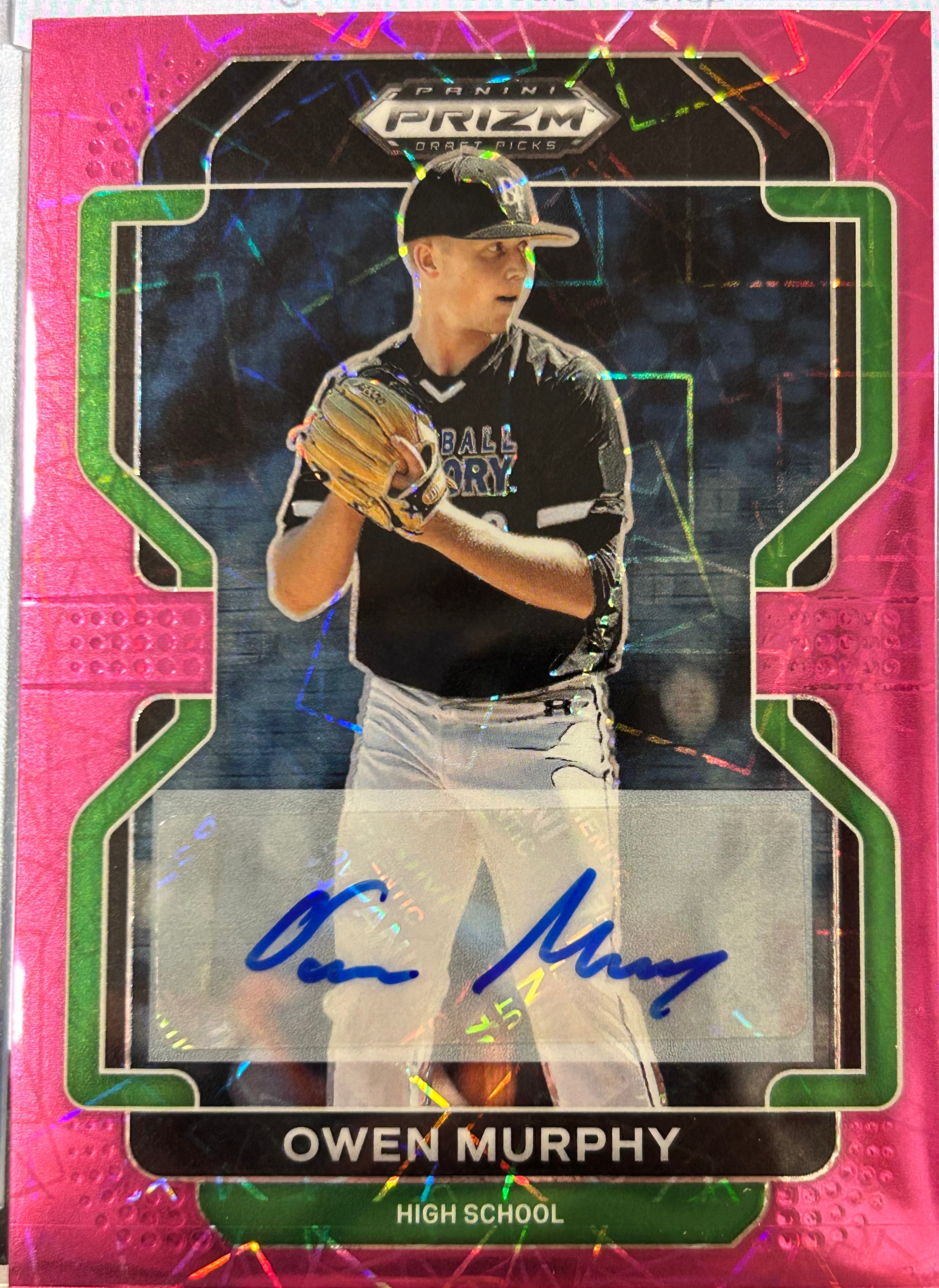 Owen Murphy 2022 Panini Prizm Draft Picks #PDP20 High School Auto Pink Holo