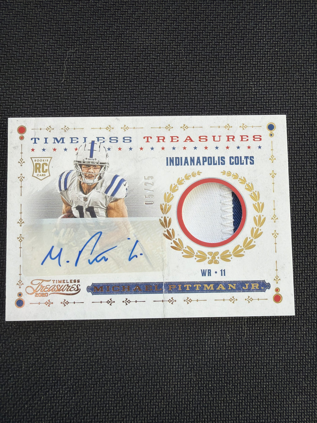 2020 Timeless Treasures Michael Pittman Jr. RPA Auto #05/25 front
