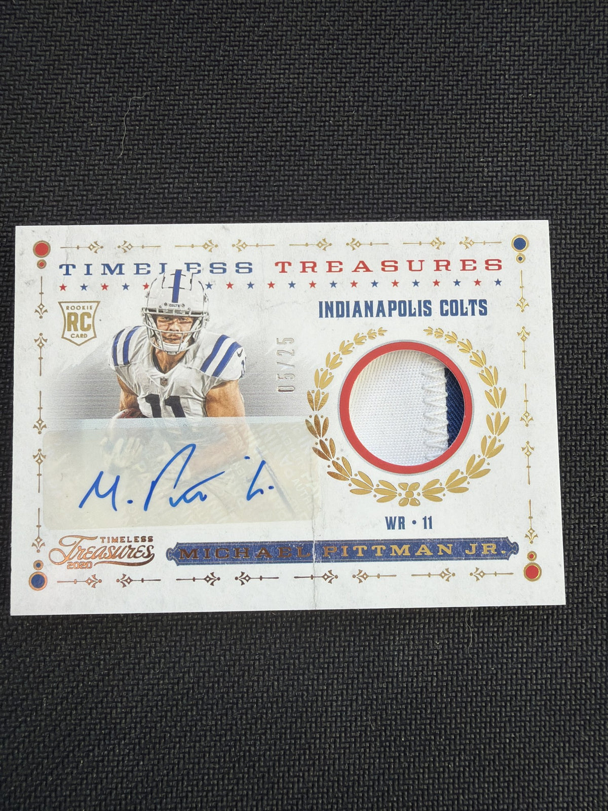 2020 Timeless Treasures Michael Pittman Jr. RPA Auto #05/25 front