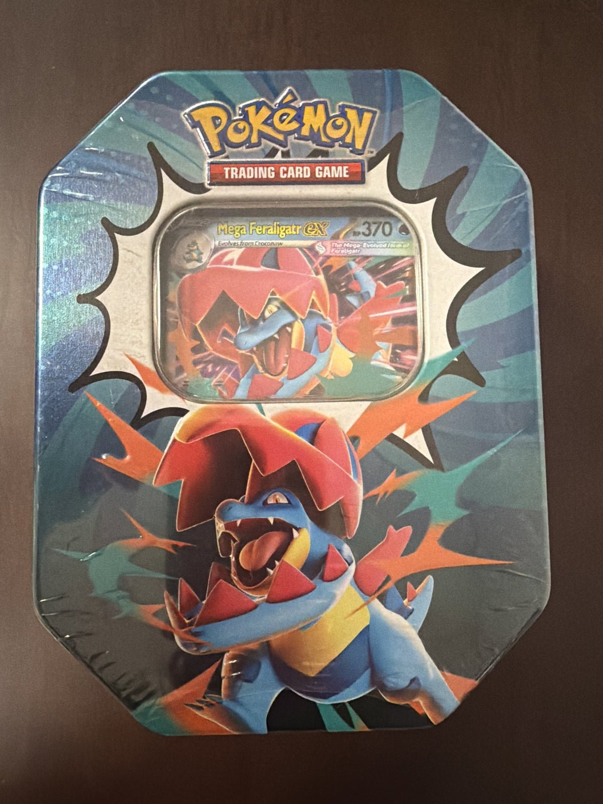 Pokemon TCG Mega Feraligatr EX Tin