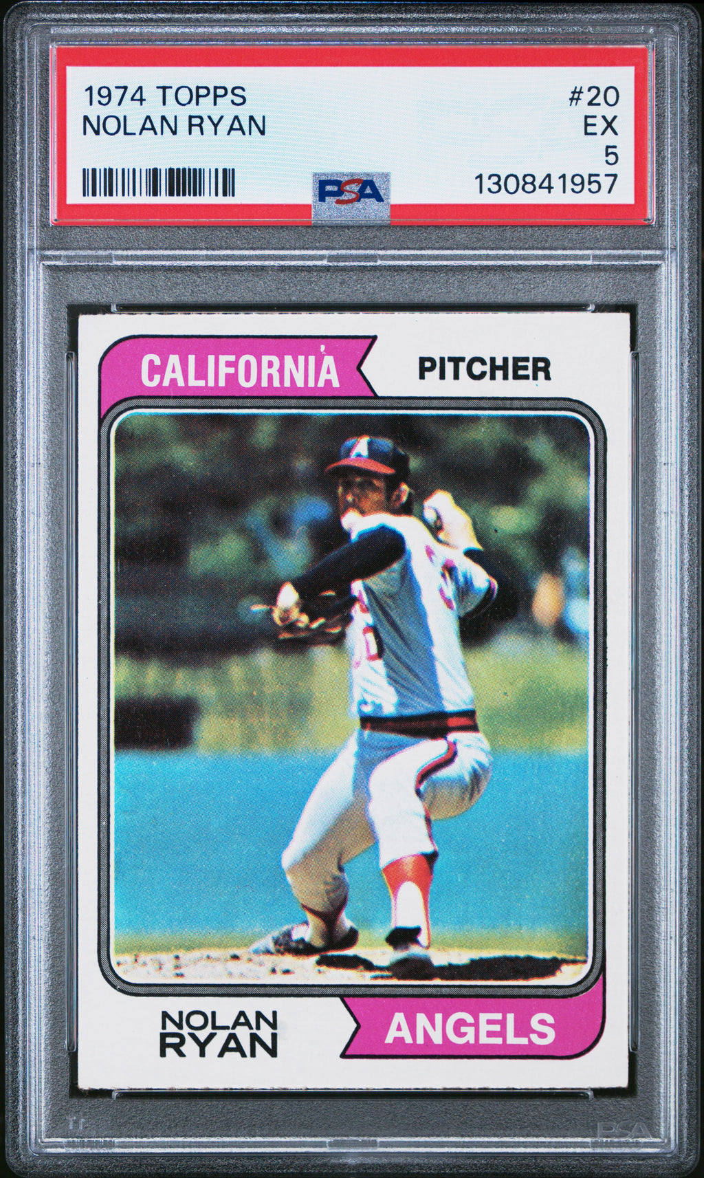 PSA cert 130841957 front — Nolan Ryan #20 PSA 5