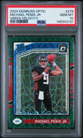 Michael Penix Jr 2024 Donruss Optic #279 Green Velocity PSA 10 - PSA cert 146343131 front