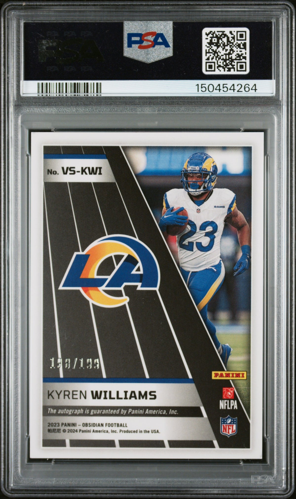 PSA cert 150454264 back — Kyren Williams #VSKWI Auto PSA 9