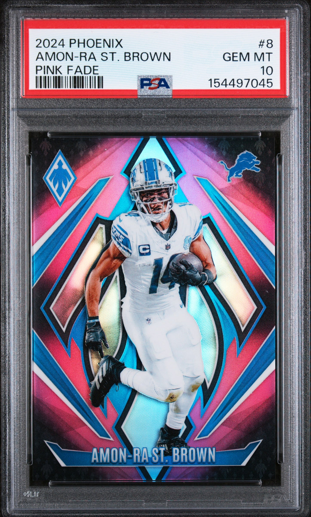PSA cert 154497045 front — Amon-Ra St. Brown Pink Fade /88 PSA 10 #87/88