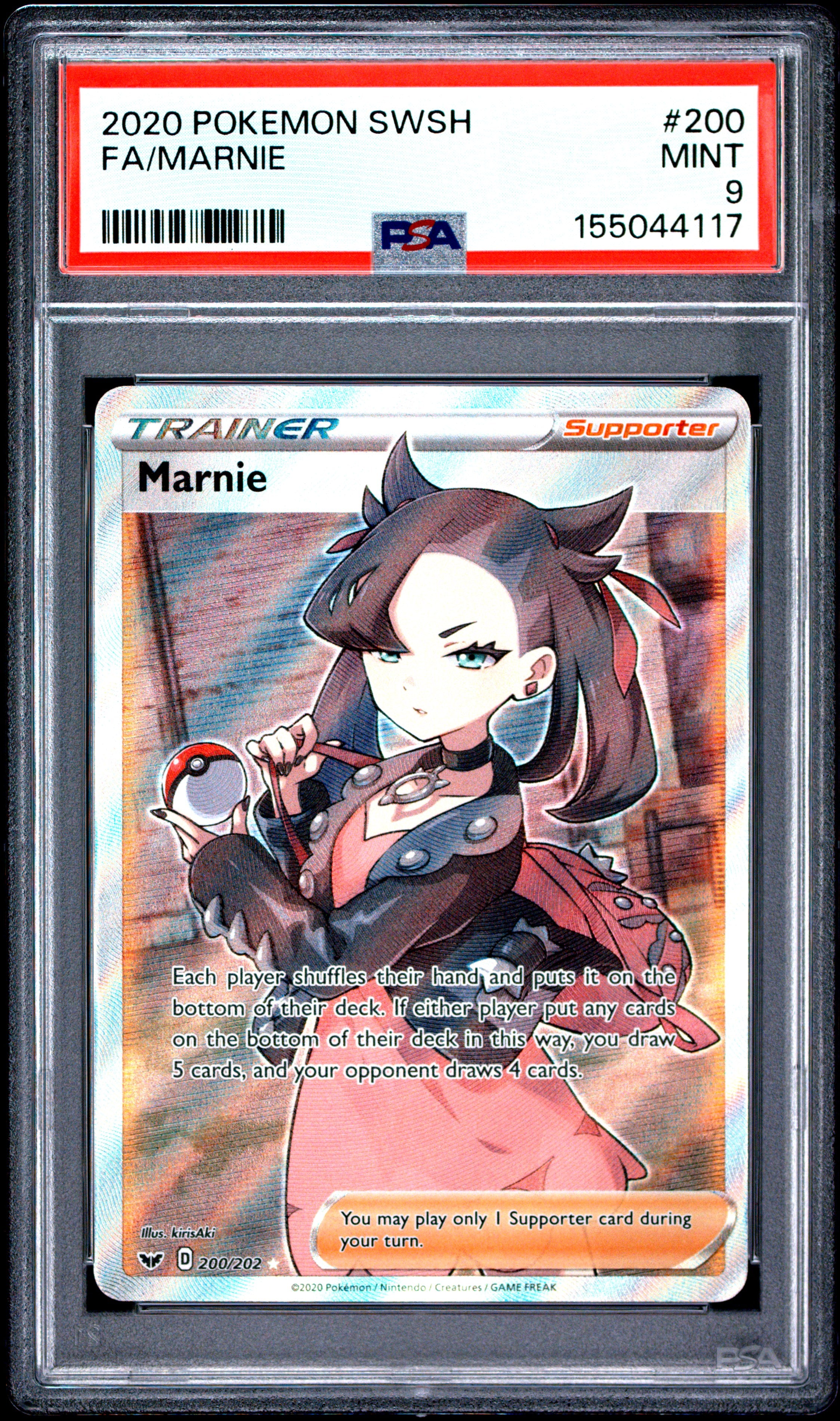 PSA cert 155044117 front — Full Art Marnie #200 PSA 9