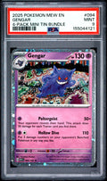 PSA cert 155044121 front — Gengar #094 MEW EN-151 PSA 9