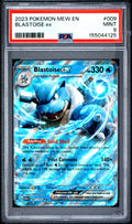 PSA cert 155044125 front — Blastoise ex #009 EN-151 PSA 9