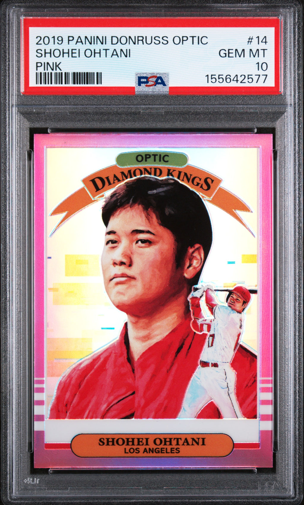 PSA cert 155642577 front — Shohei Ohtani Diamond Kings #14 Pink PSA 10