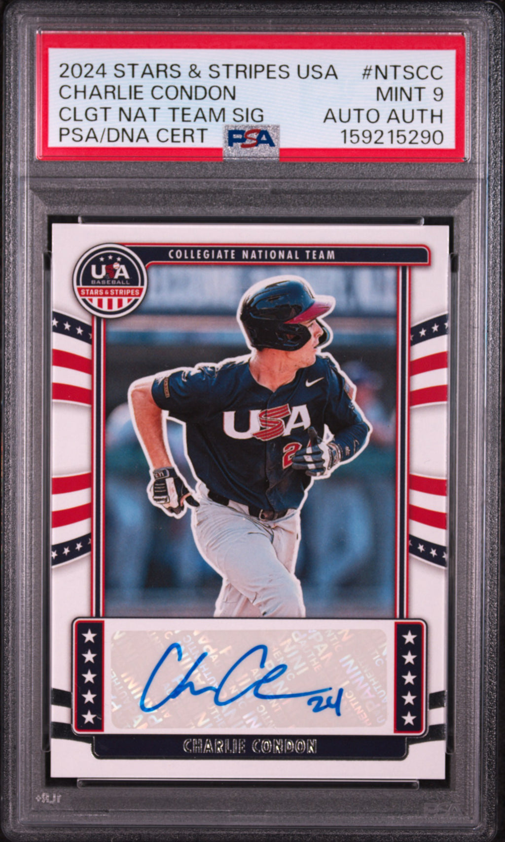 PSA cert 159215290 front — Charlie Condon #NTS-CC PSA 9