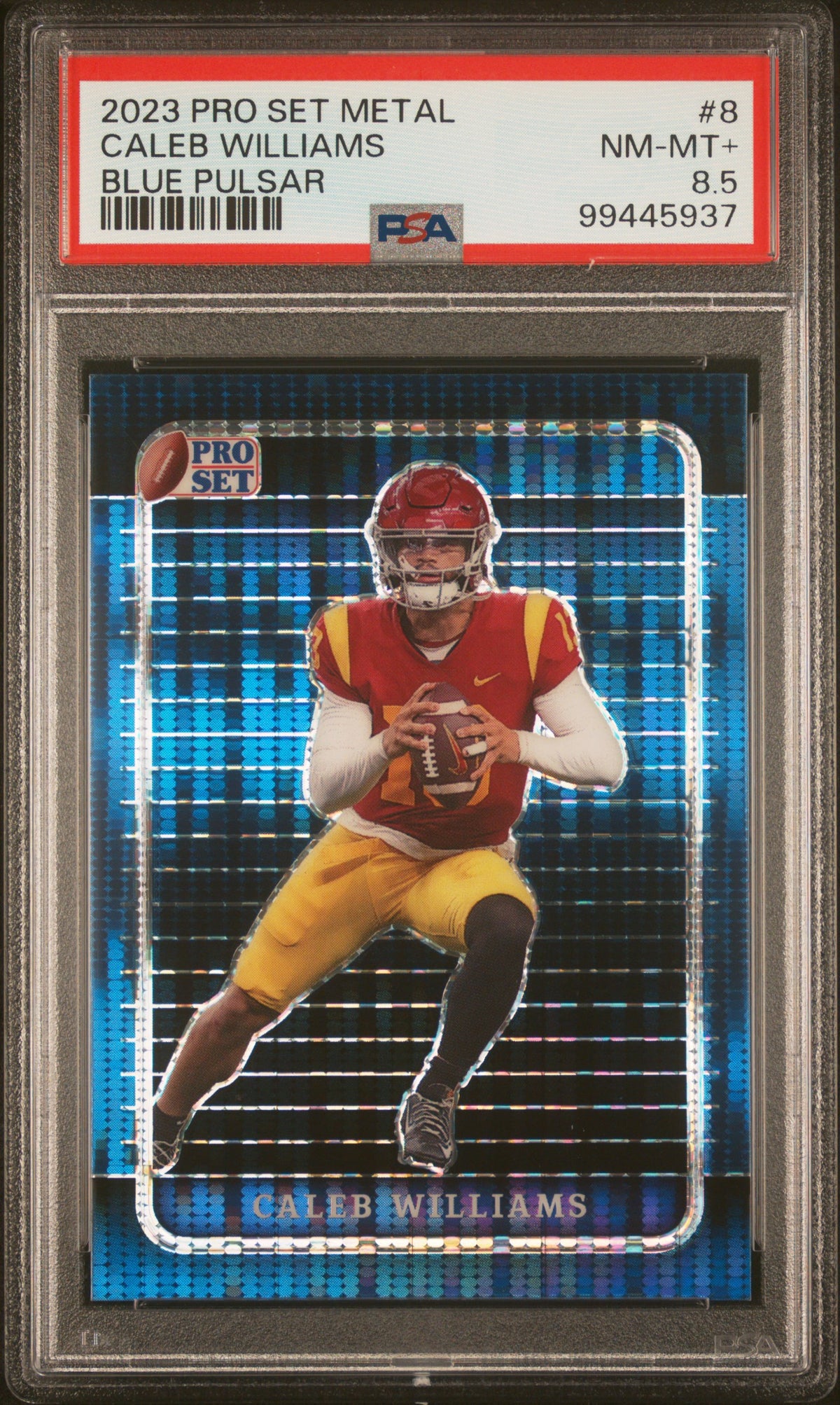 2023 Pro Set Metal #8 Caleb Williams Blue Pulsar 4/5 PSA 8.5 - PSA cert 99445937 front