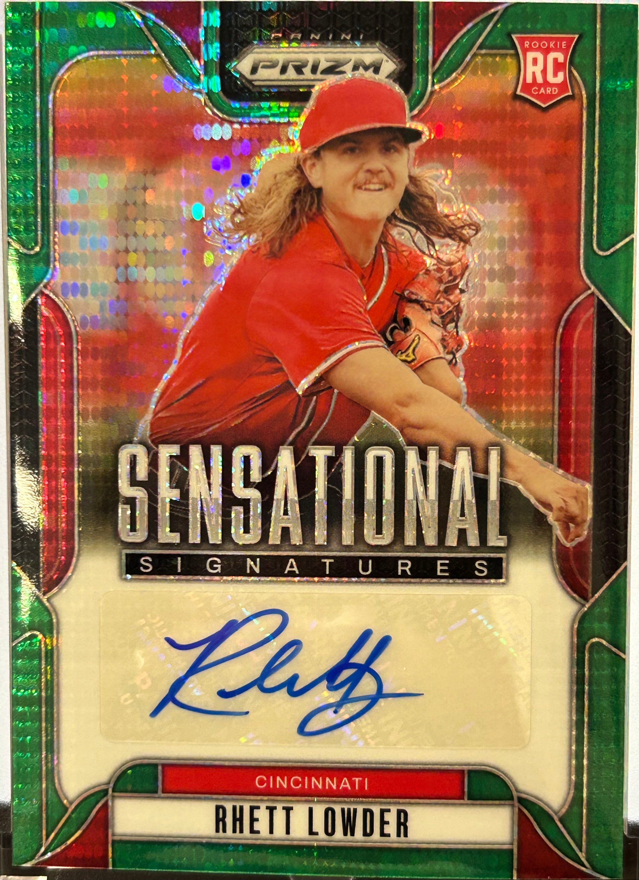 Rhett Lowder 2025 Panini Prizm Sensational Signatures #SS-RL Rookie Card 19/25 Holo Auto