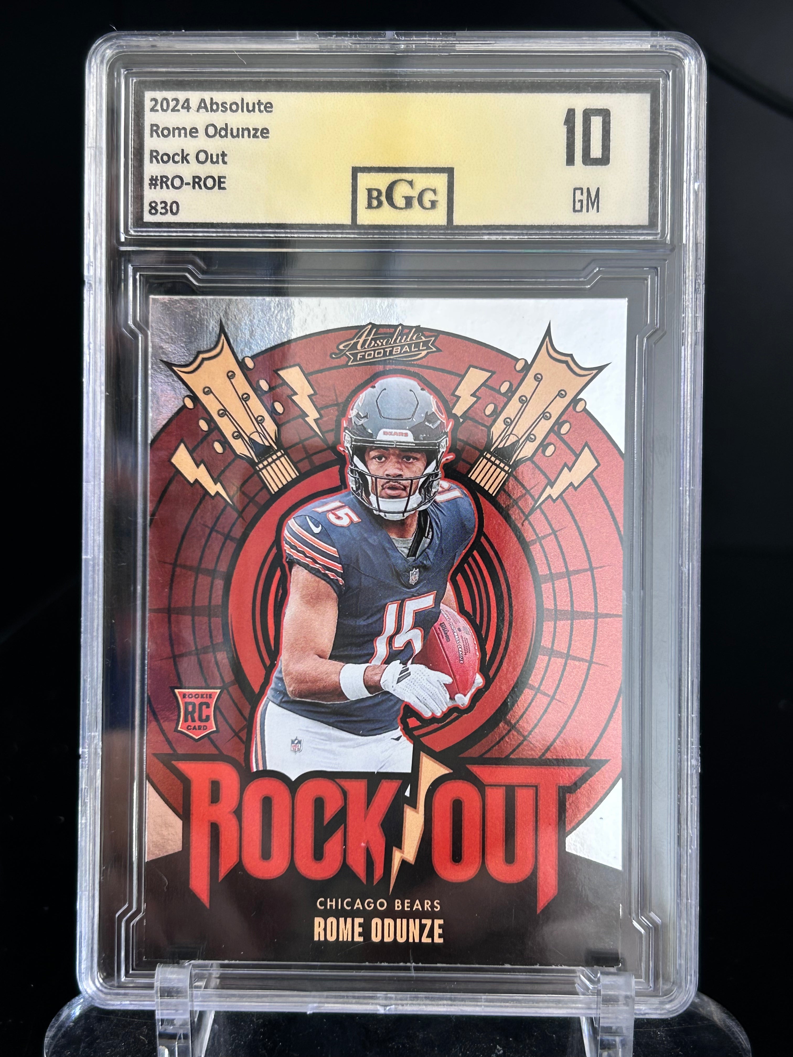 Rome Odunze 2024 Panini Absolute #RO-ROE Rock Out BGG GM 10 Rookie Card