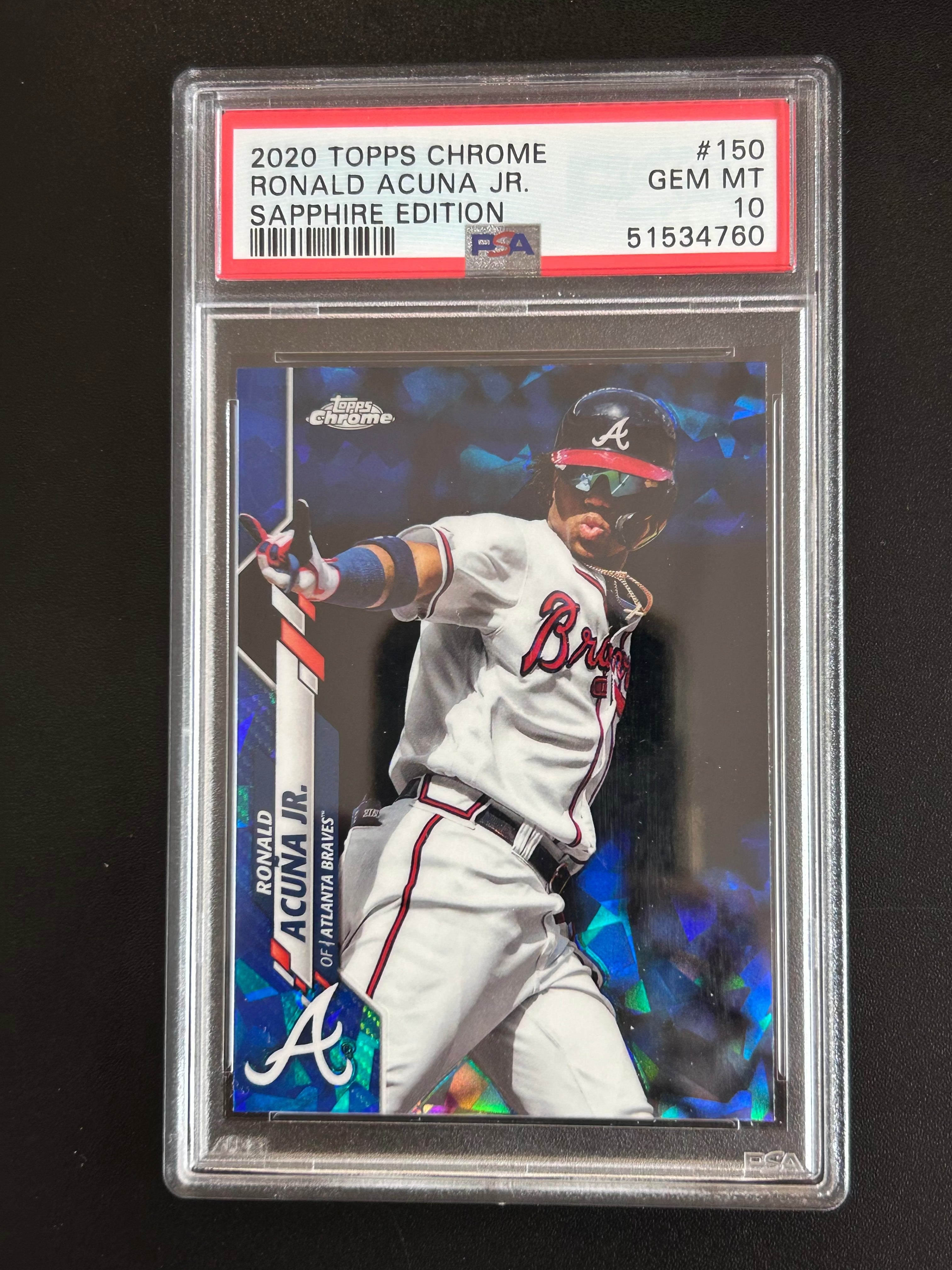 [34760] Ronald Acuna Jr. 2020 Topps Chrome #150 Sapphire Edition PSA 10