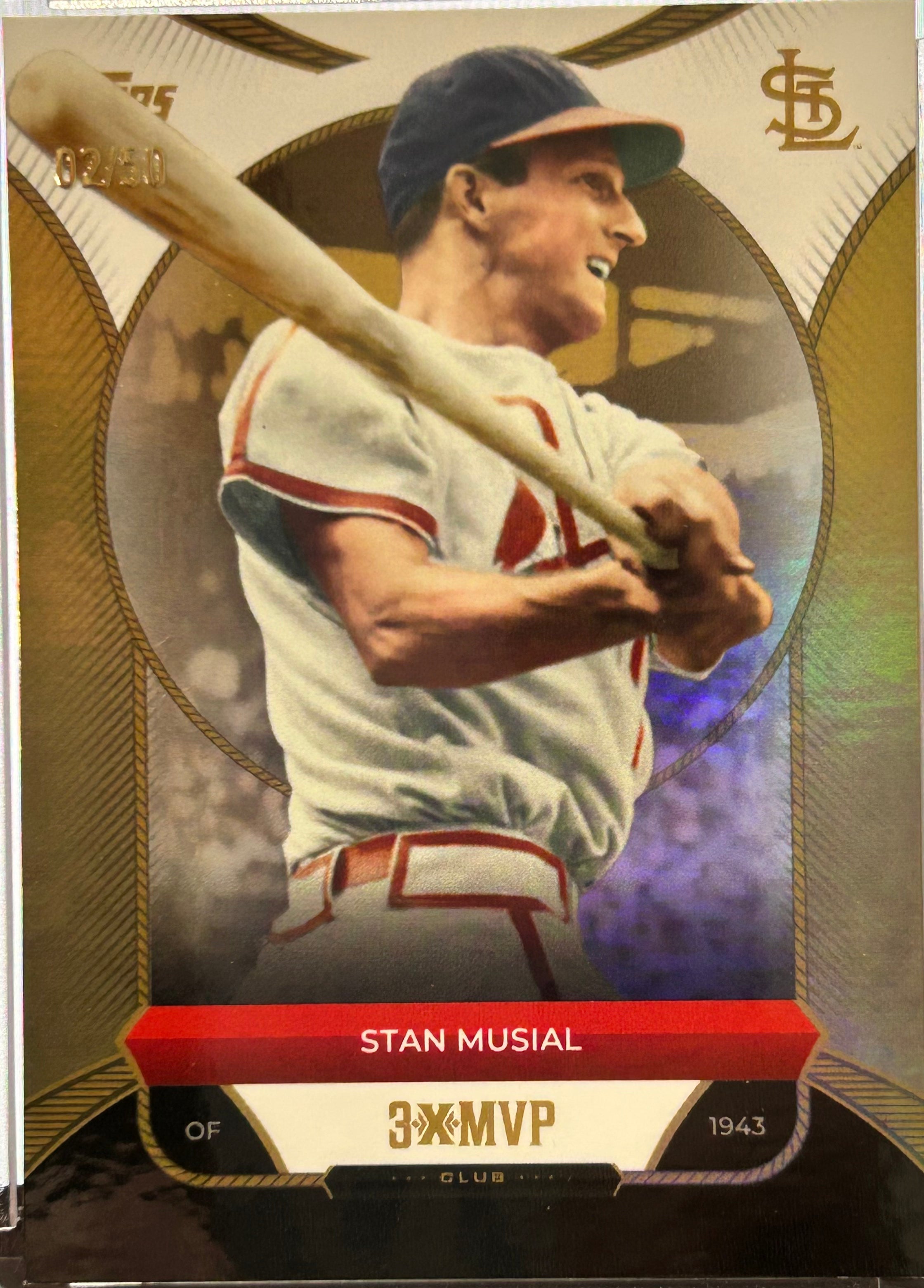 Stan Musial 2025 Topps 3 x MVP 2/50 holo
