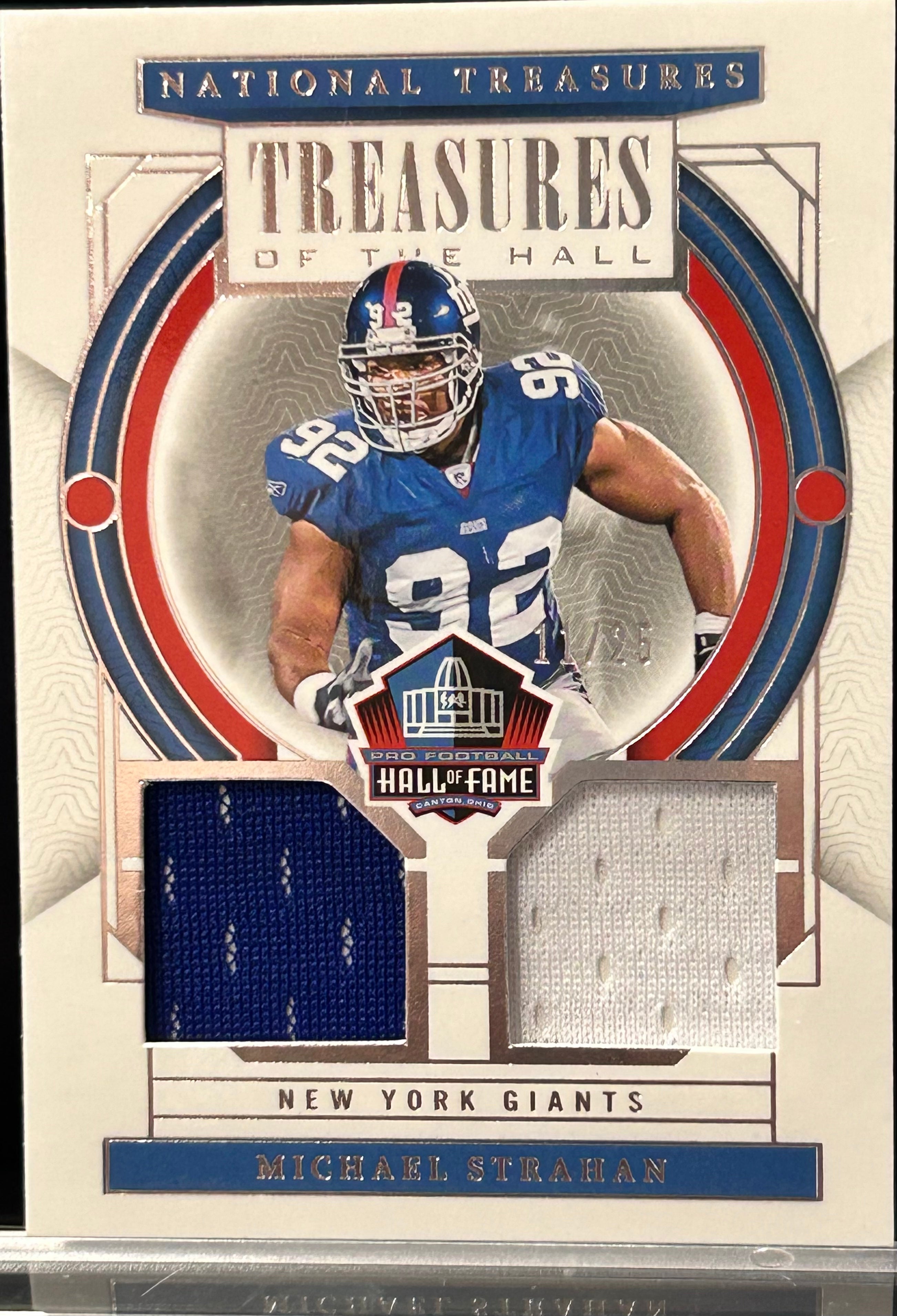 Michael Strahan 2023 Panini National Treasures #TOH-MST Relic 11/25