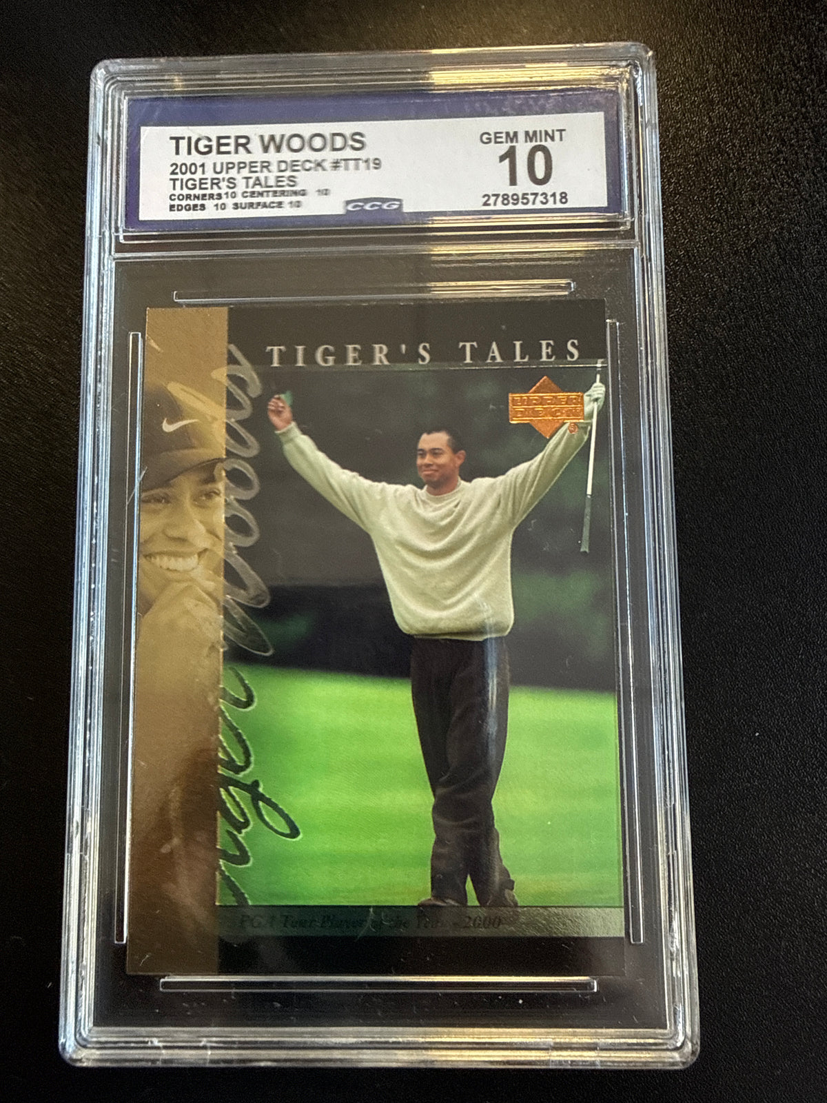 2001 Upper Deck Tiger's Tales #TT19 Tiger Woods CCG 10 front