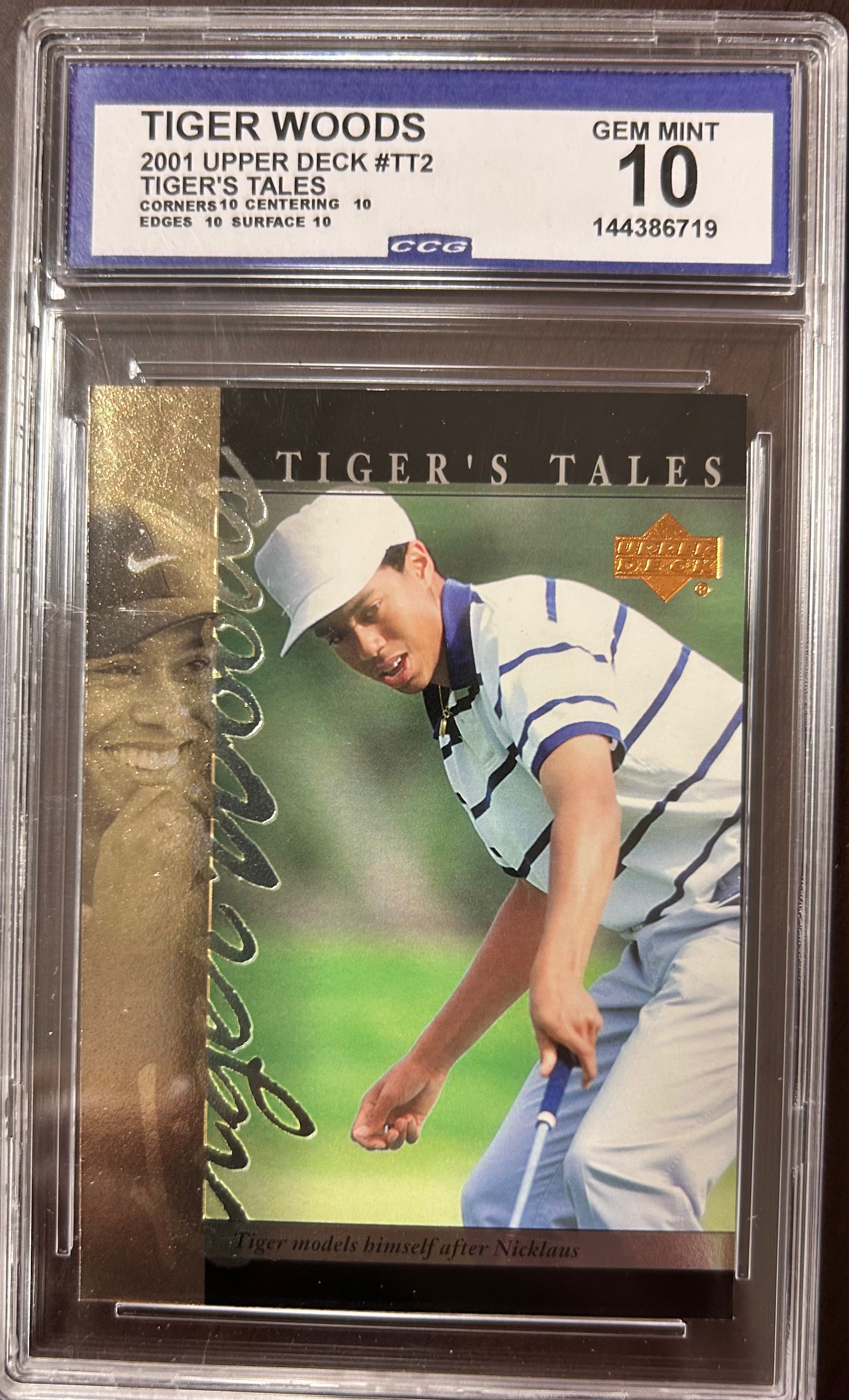 Tiger Woods 2001 Upper Deck #TT2 Tiger's Tales Gem Mint 10