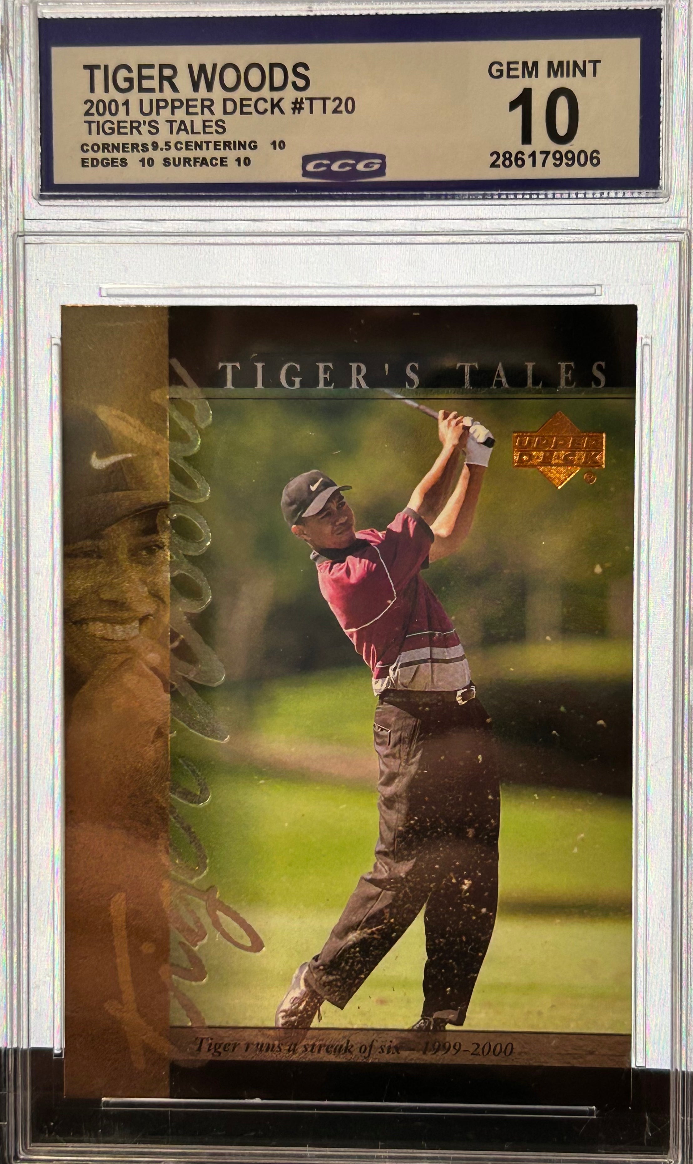 TIGER WOODS 2001 Upper Deck #TT20 Tiger's Tales GEM MINT 10
