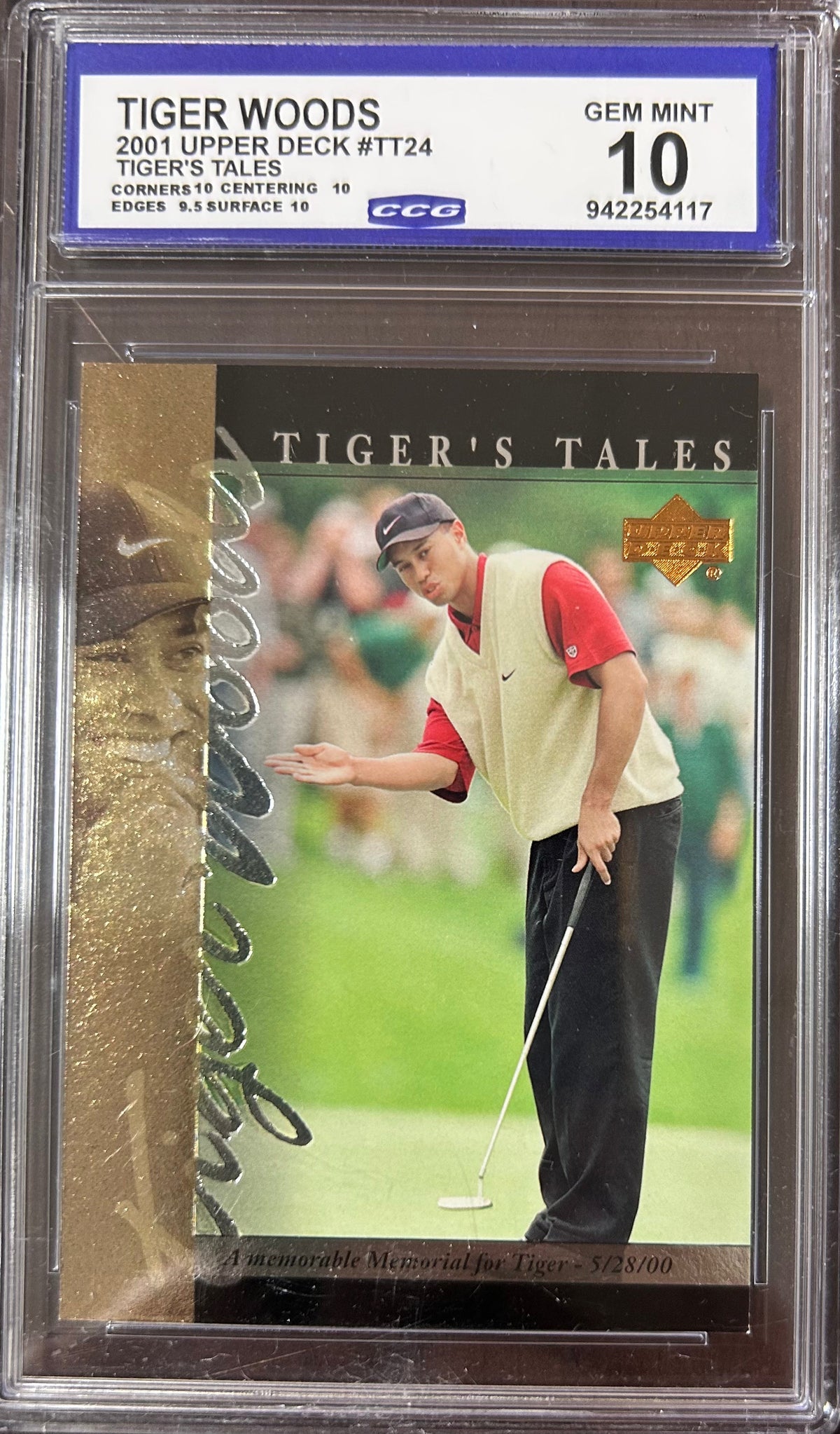 Tiger Woods 2001 Upper Deck #TT24 Tiger's Tales Gem Mint 10