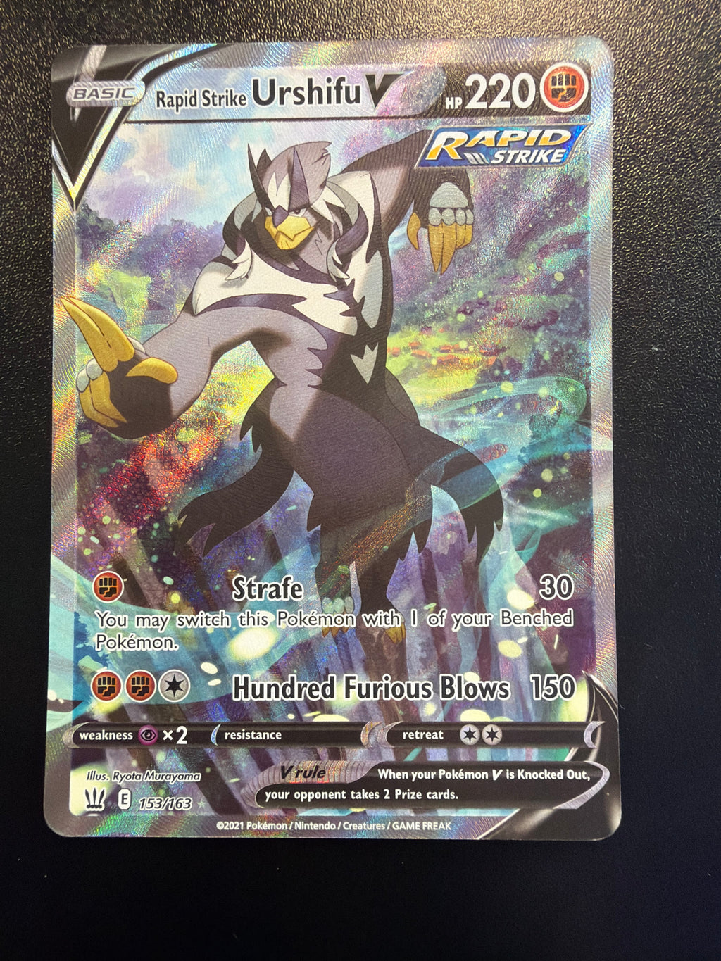 2021 Pokemon Battle Styles #153/163 Rapid Strike Urshifu V Alternate Art NM front